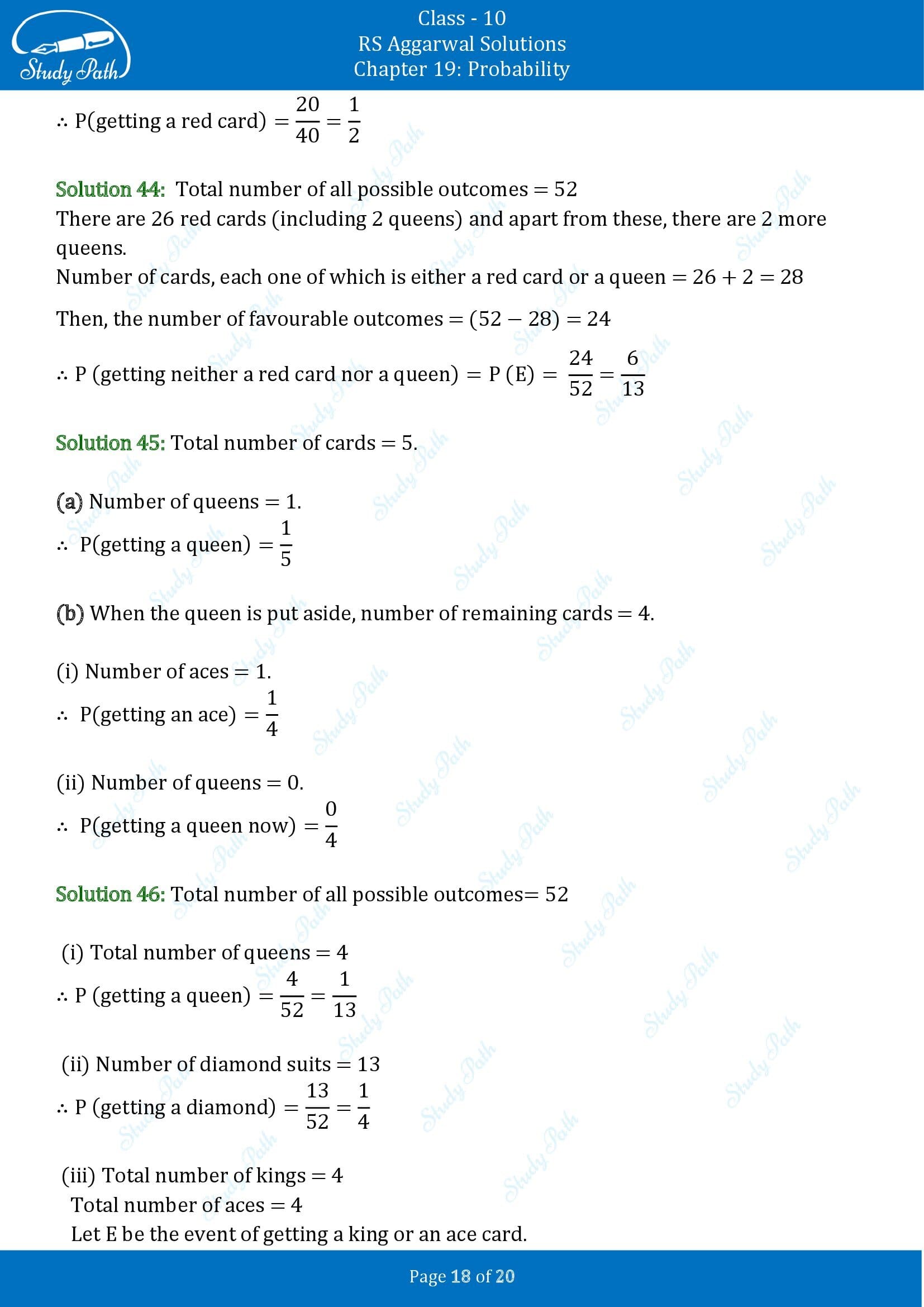 RS Aggarwal Solutions for Class 10 Chapter 19 Probability Exercise 19 00018