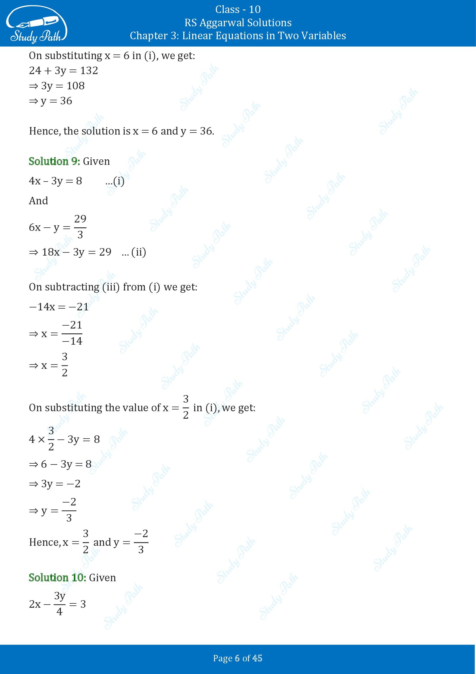 RS Aggarwal Solutions for Class 10 Chapter 3 Linear Equations in Two Variables Exercise 3B 00006