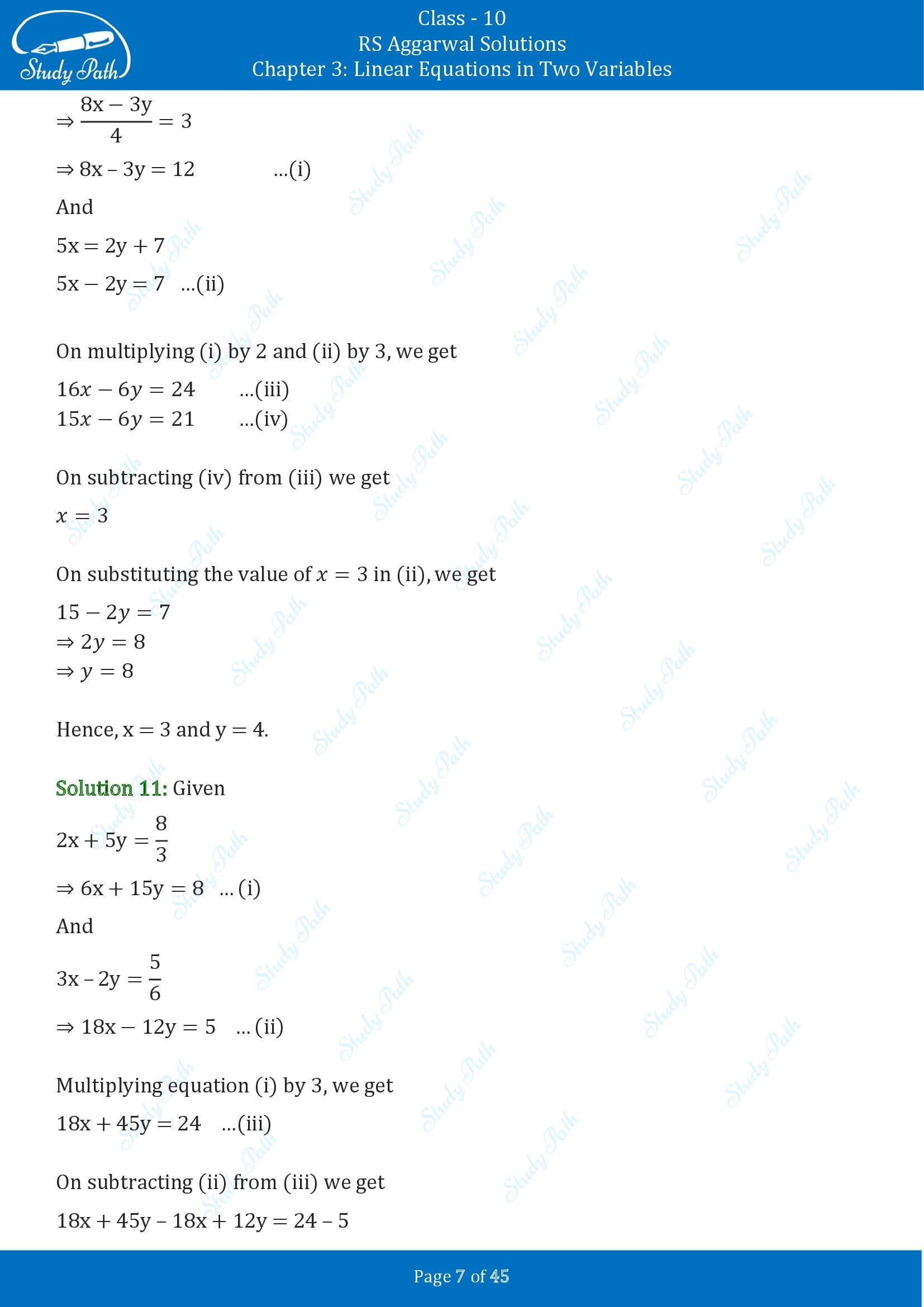 RS Aggarwal Solutions for Class 10 Chapter 3 Linear Equations in Two Variables Exercise 3B 00007