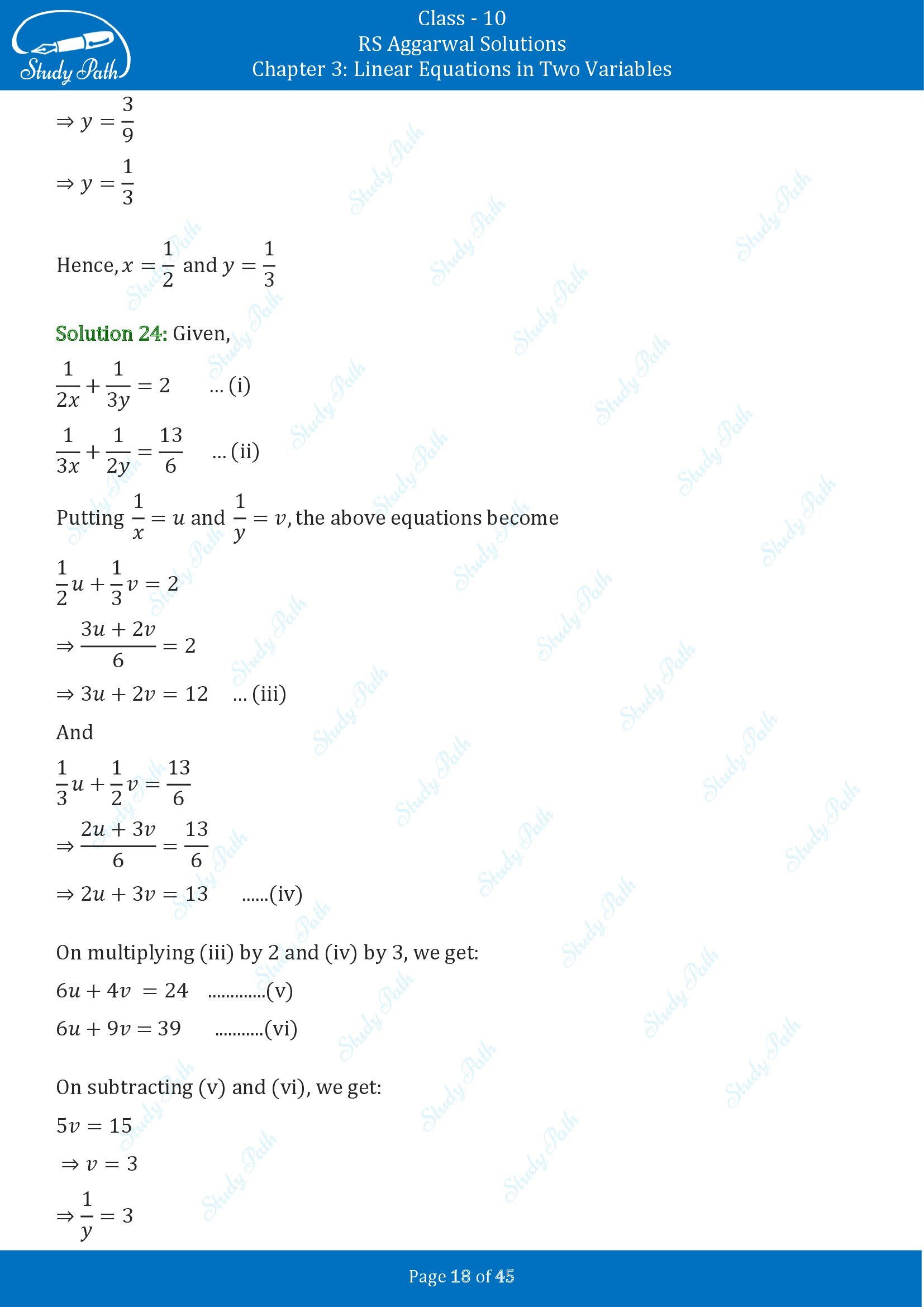 RS Aggarwal Solutions for Class 10 Chapter 3 Linear Equations in Two Variables Exercise 3B 00018