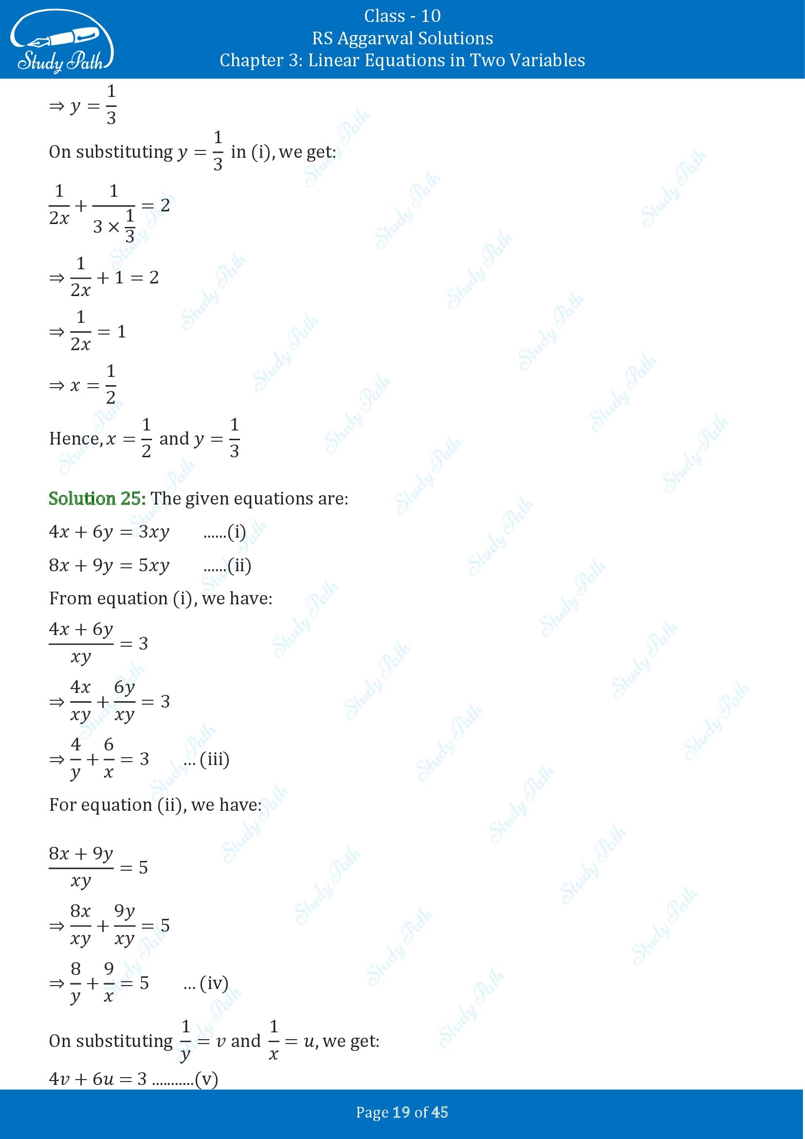 RS Aggarwal Solutions for Class 10 Chapter 3 Linear Equations in Two Variables Exercise 3B 00019