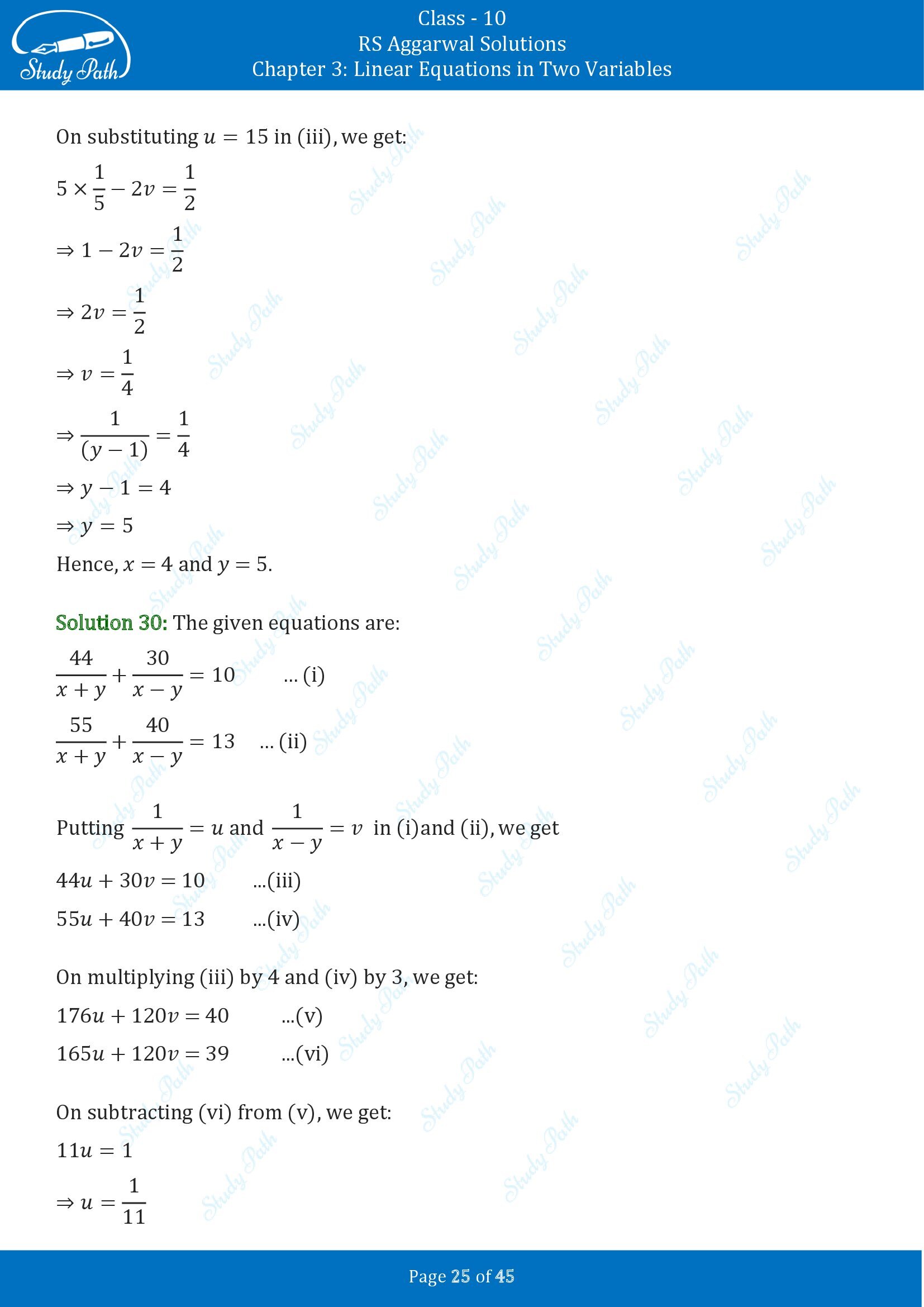 RS Aggarwal Solutions for Class 10 Chapter 3 Linear Equations in Two Variables Exercise 3B 00025