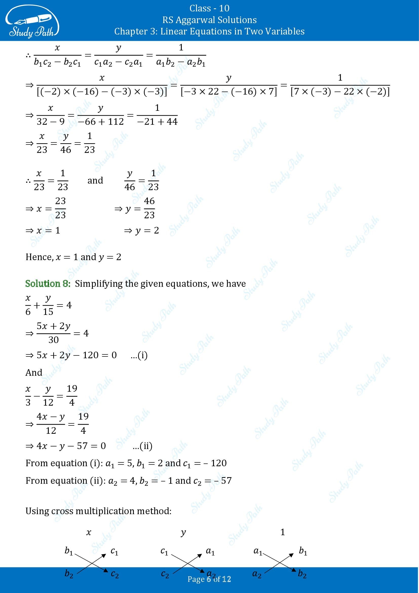 RS Aggarwal Solutions for Class 10 Chapter 3 Linear Equations in Two Variables Exercise 3C 00006