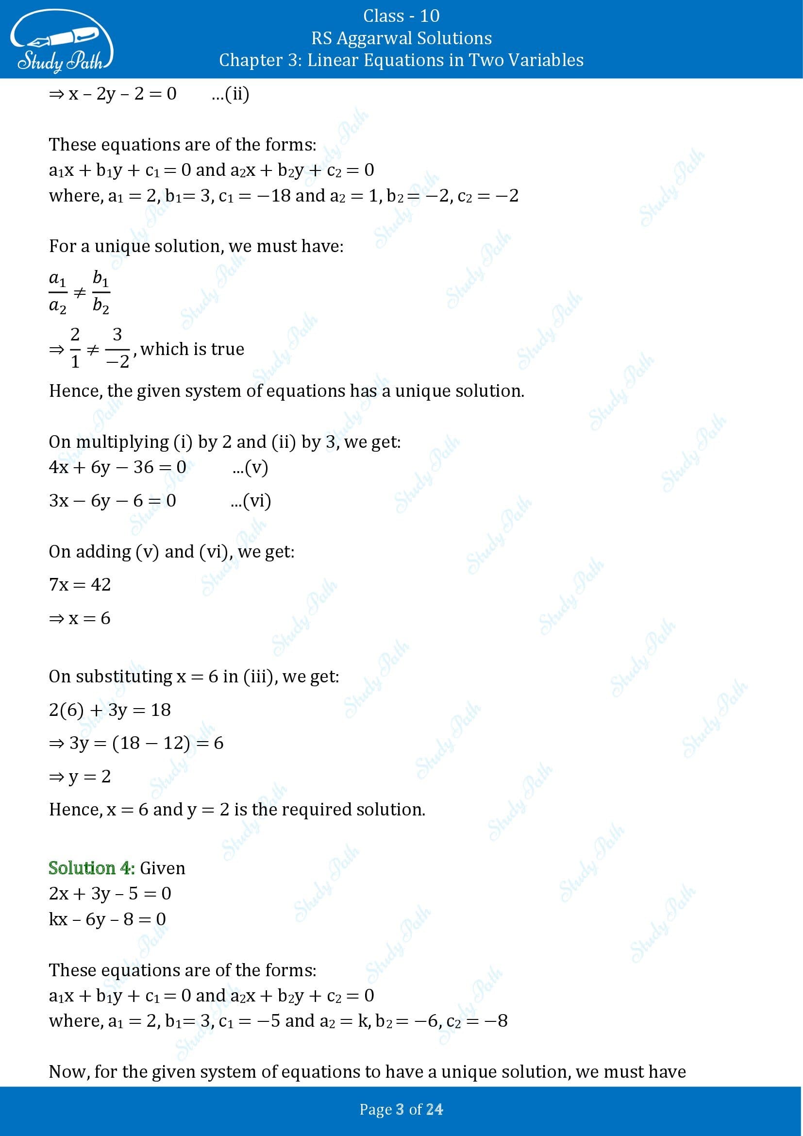 RS Aggarwal Solutions for Class 10 Chapter 3 Linear Equations in Two Variables Exercise 3D 00003