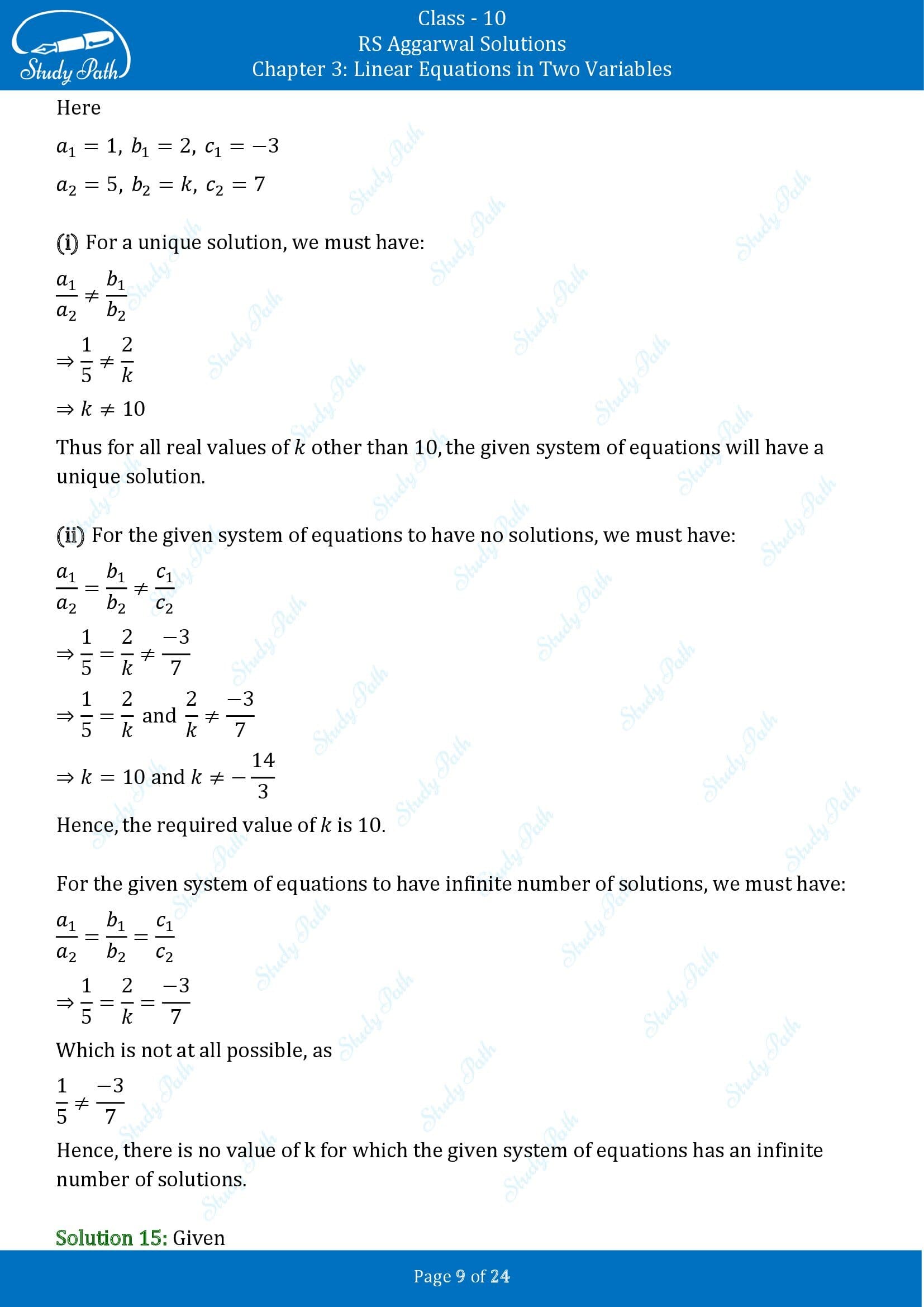 RS Aggarwal Solutions for Class 10 Chapter 3 Linear Equations in Two Variables Exercise 3D 00009