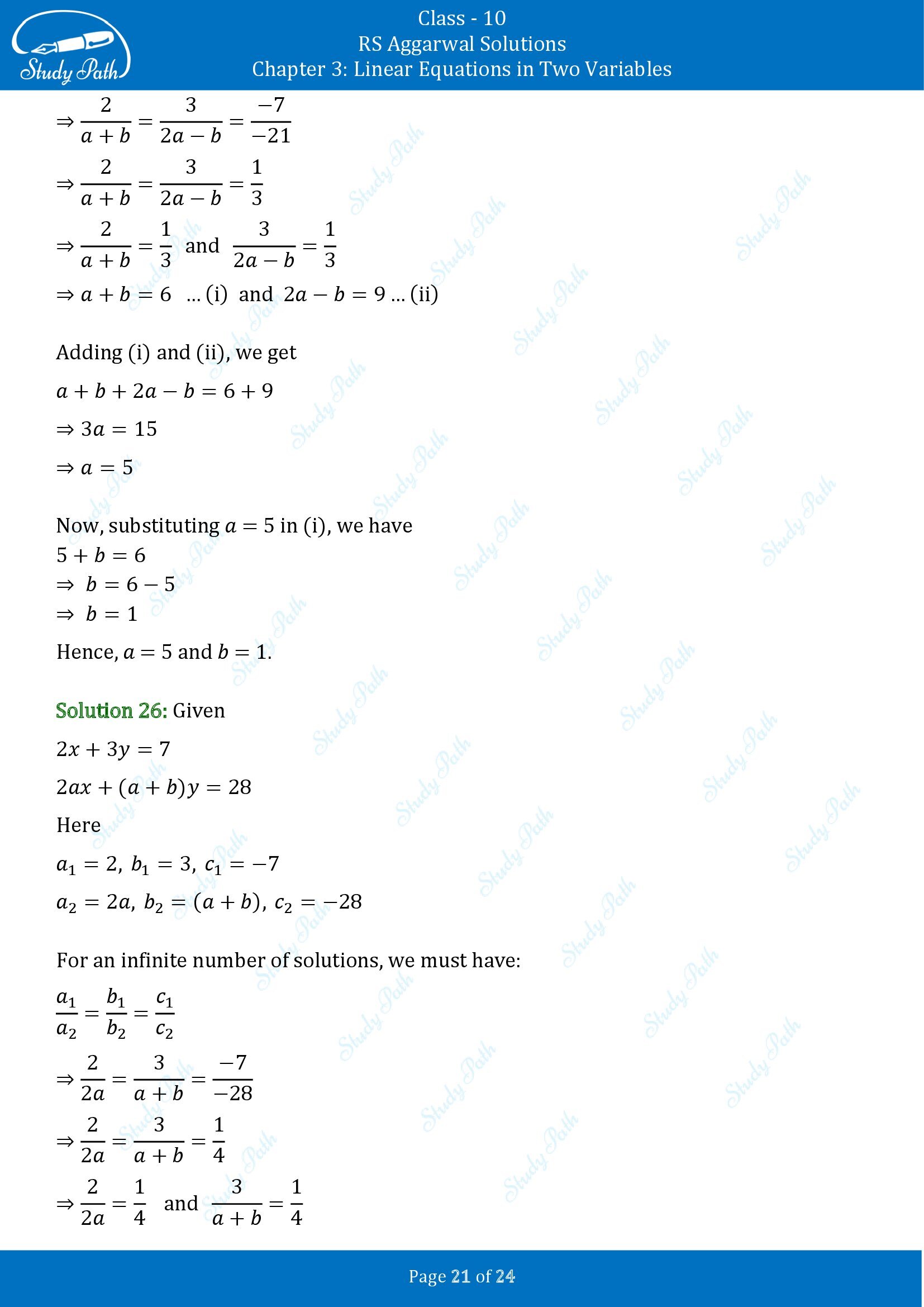 RS Aggarwal Solutions for Class 10 Chapter 3 Linear Equations in Two Variables Exercise 3D 00021