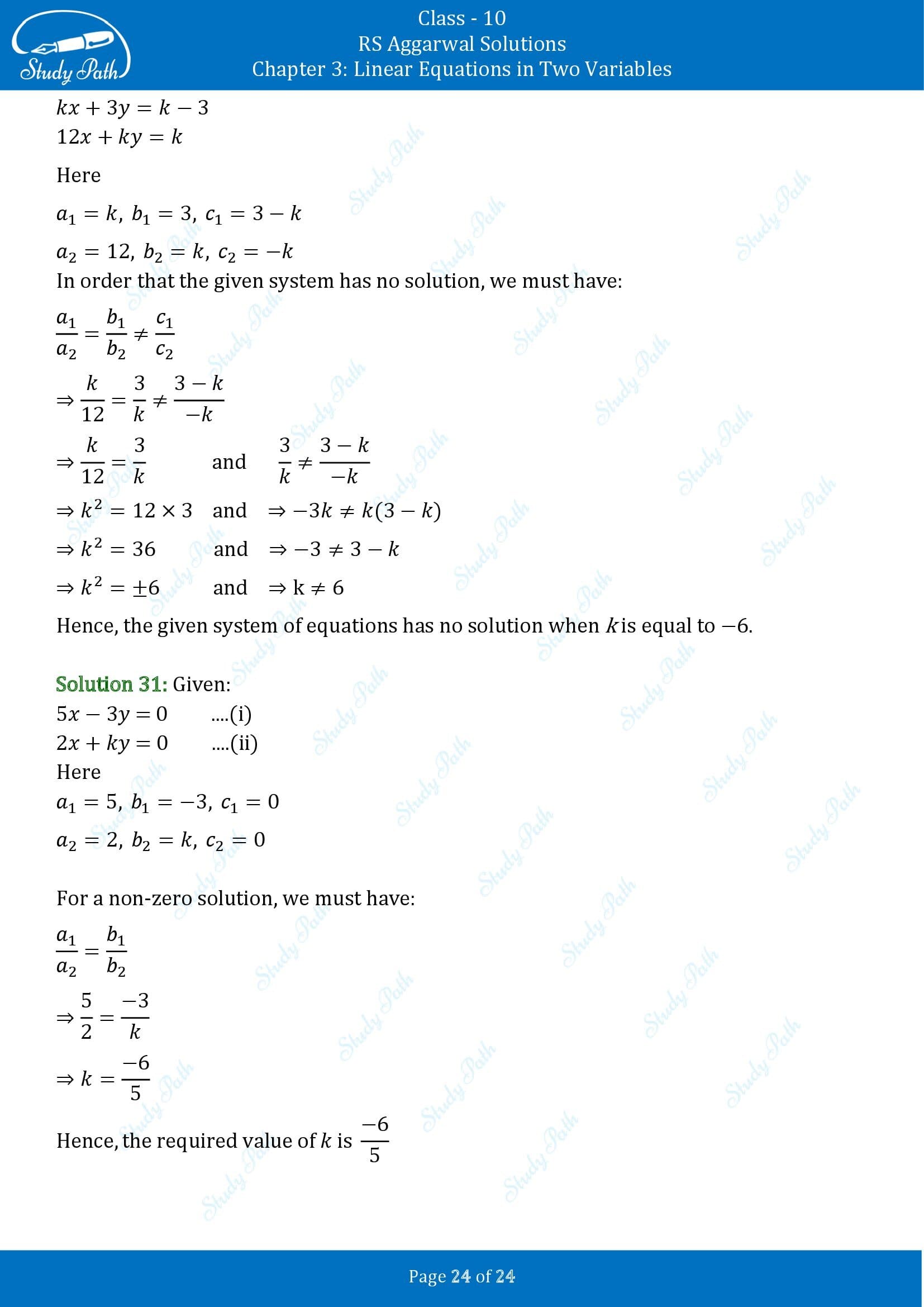 RS Aggarwal Solutions for Class 10 Chapter 3 Linear Equations in Two Variables Exercise 3D 00024