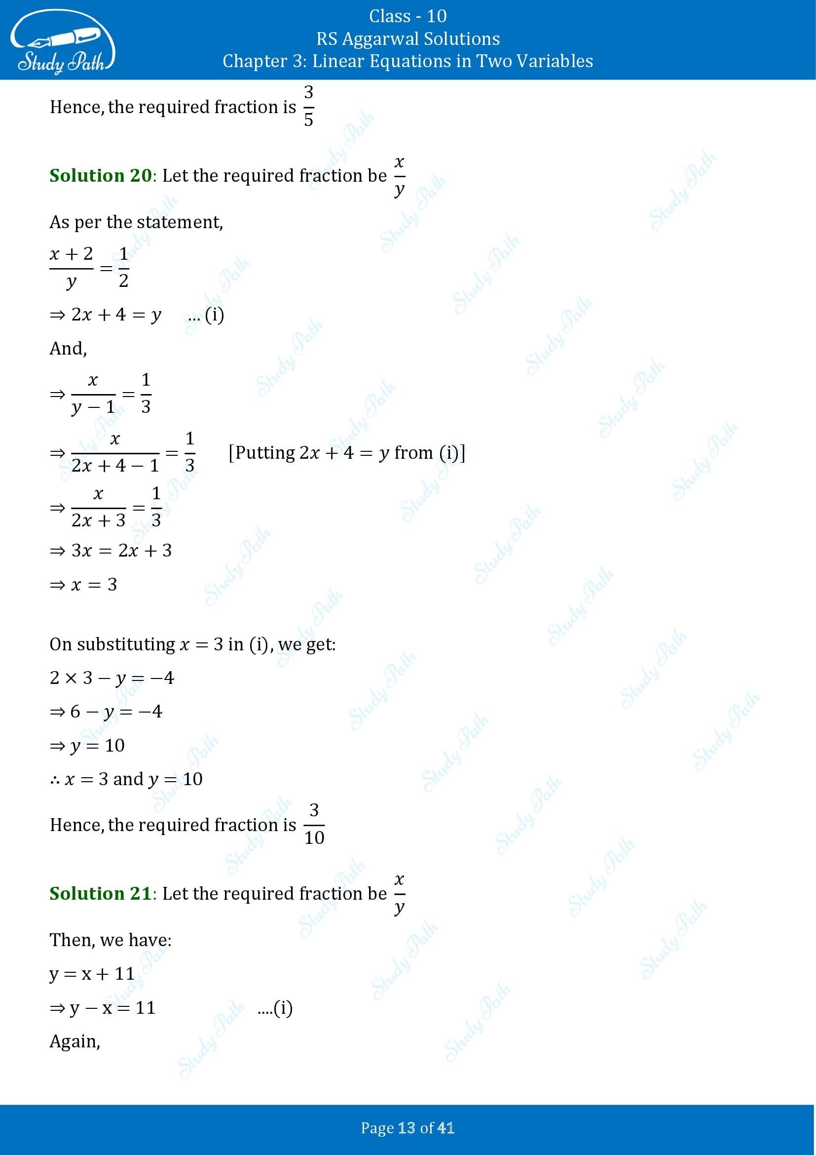 RS Aggarwal Solutions for Class 10 Chapter 3 Linear Equations in Two Variables Exercise 3E 00013