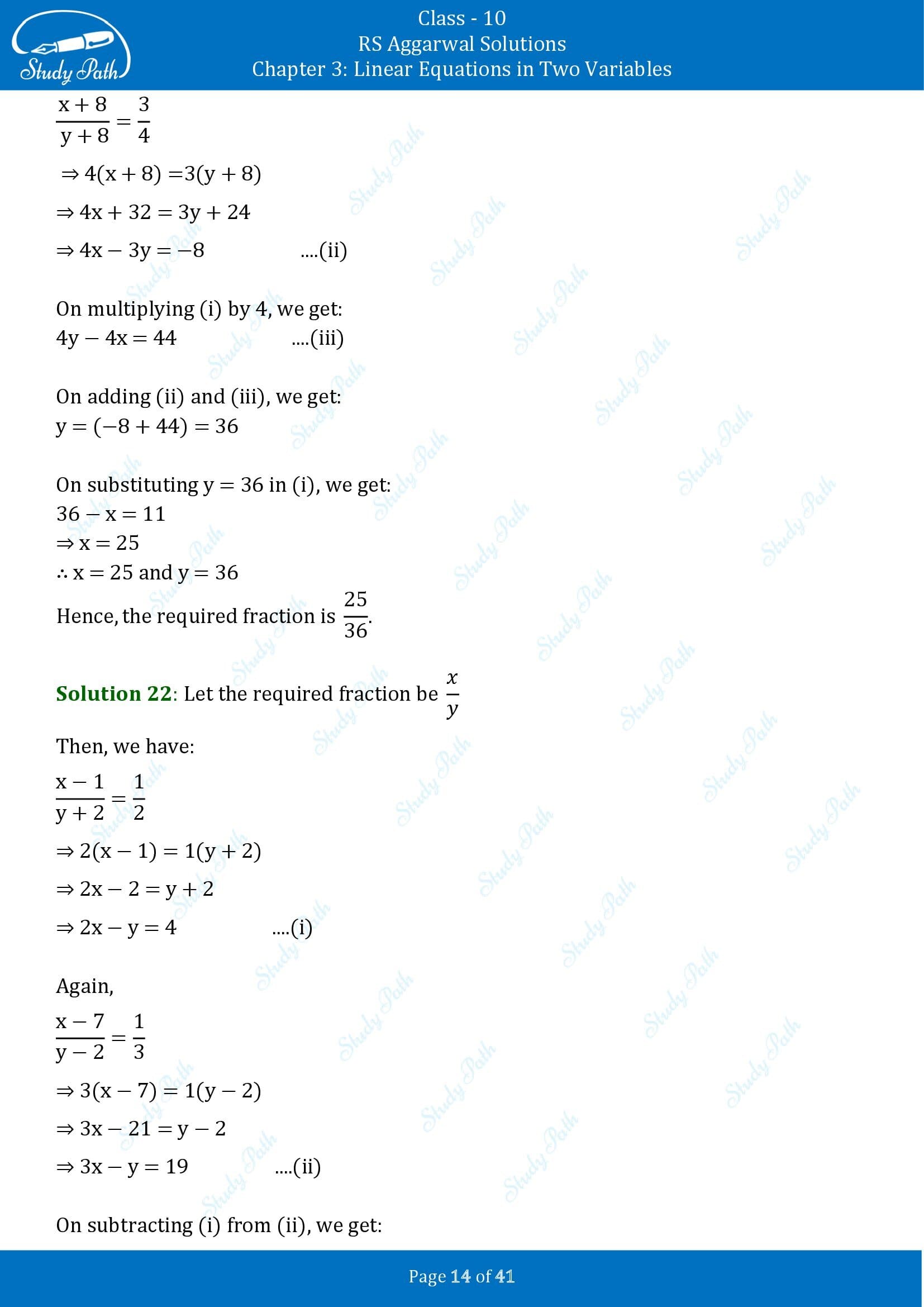 RS Aggarwal Solutions for Class 10 Chapter 3 Linear Equations in Two Variables Exercise 3E 00014