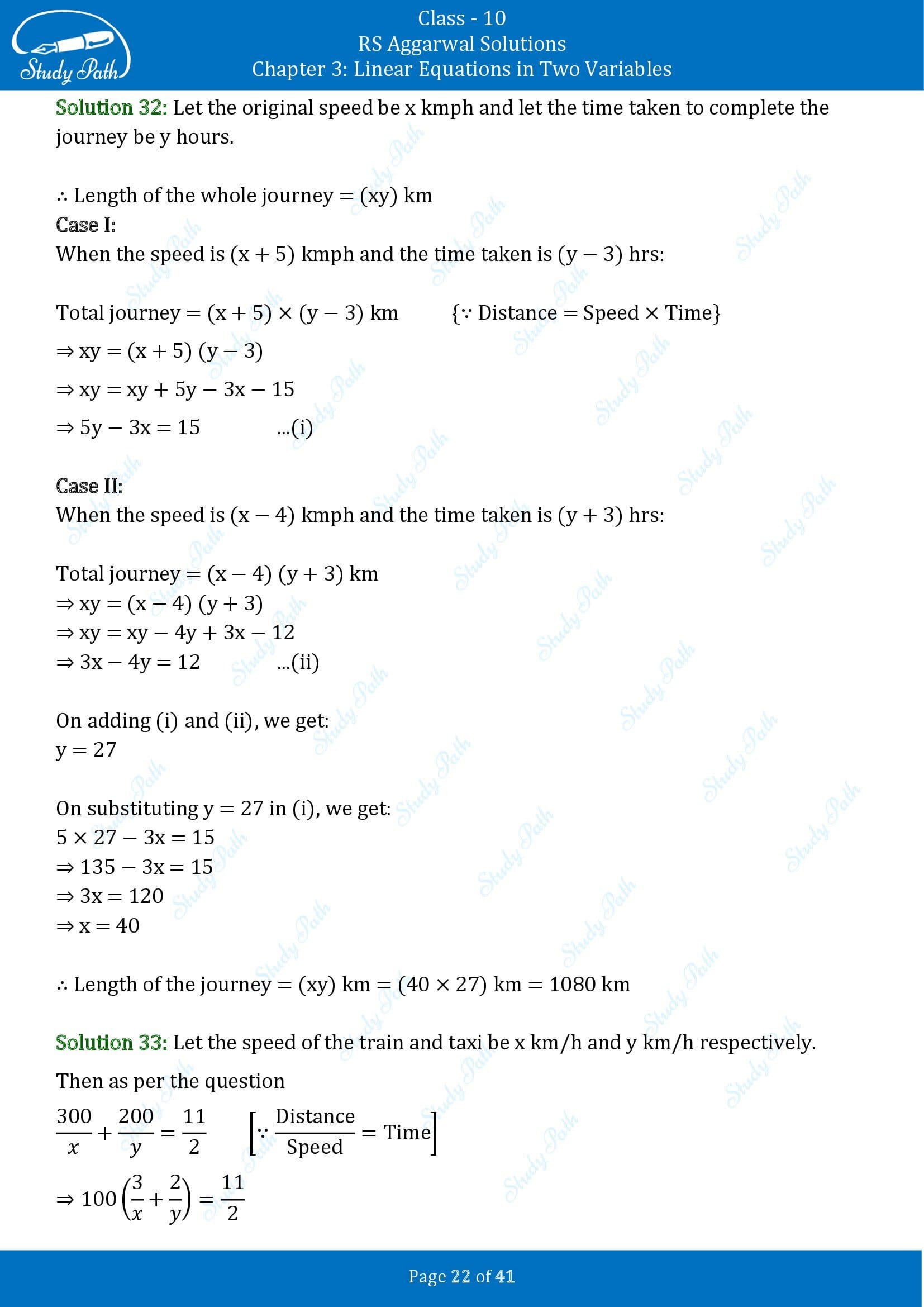 RS Aggarwal Solutions for Class 10 Chapter 3 Linear Equations in Two Variables Exercise 3E 00022