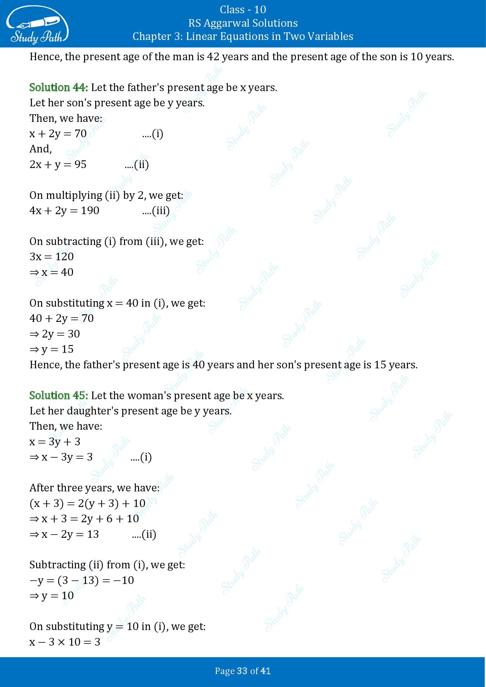 RS Aggarwal Solutions for Class 10 Chapter 3 Linear Equations in Two Variables Exercise 3E 00033