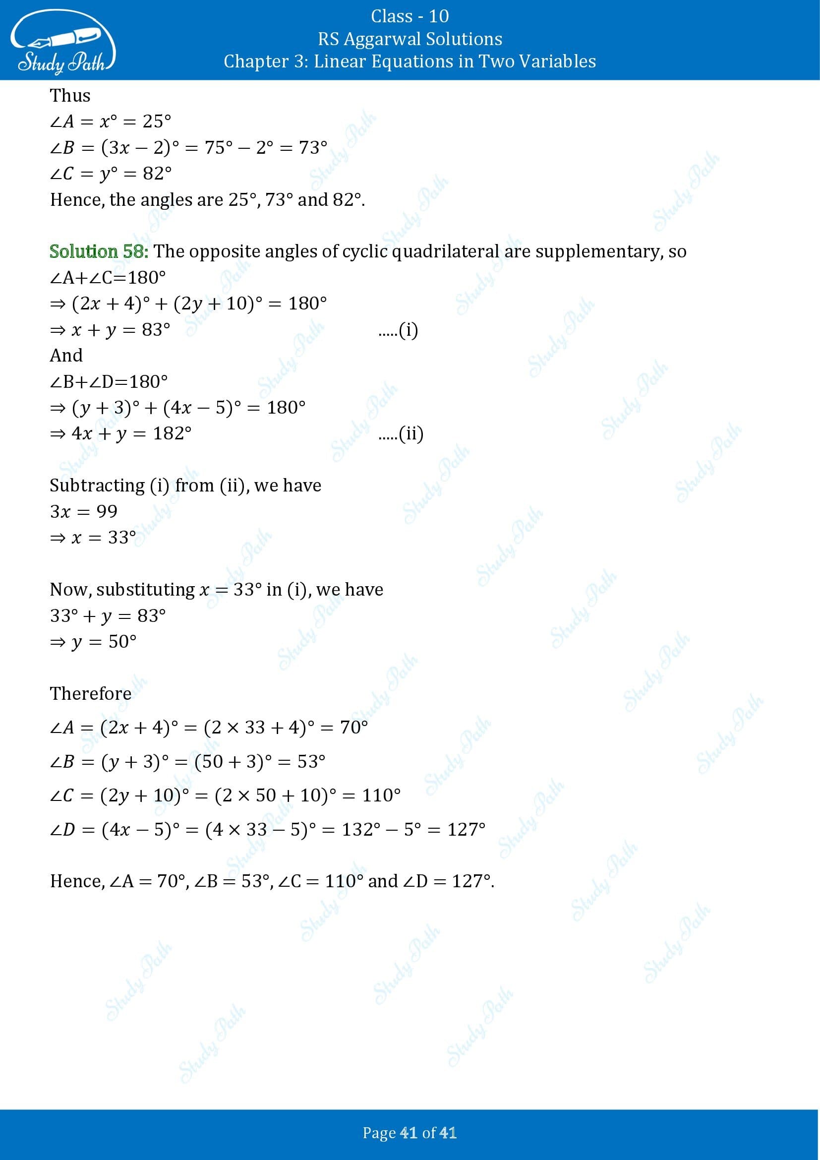 RS Aggarwal Solutions for Class 10 Chapter 3 Linear Equations in Two Variables Exercise 3E 00041