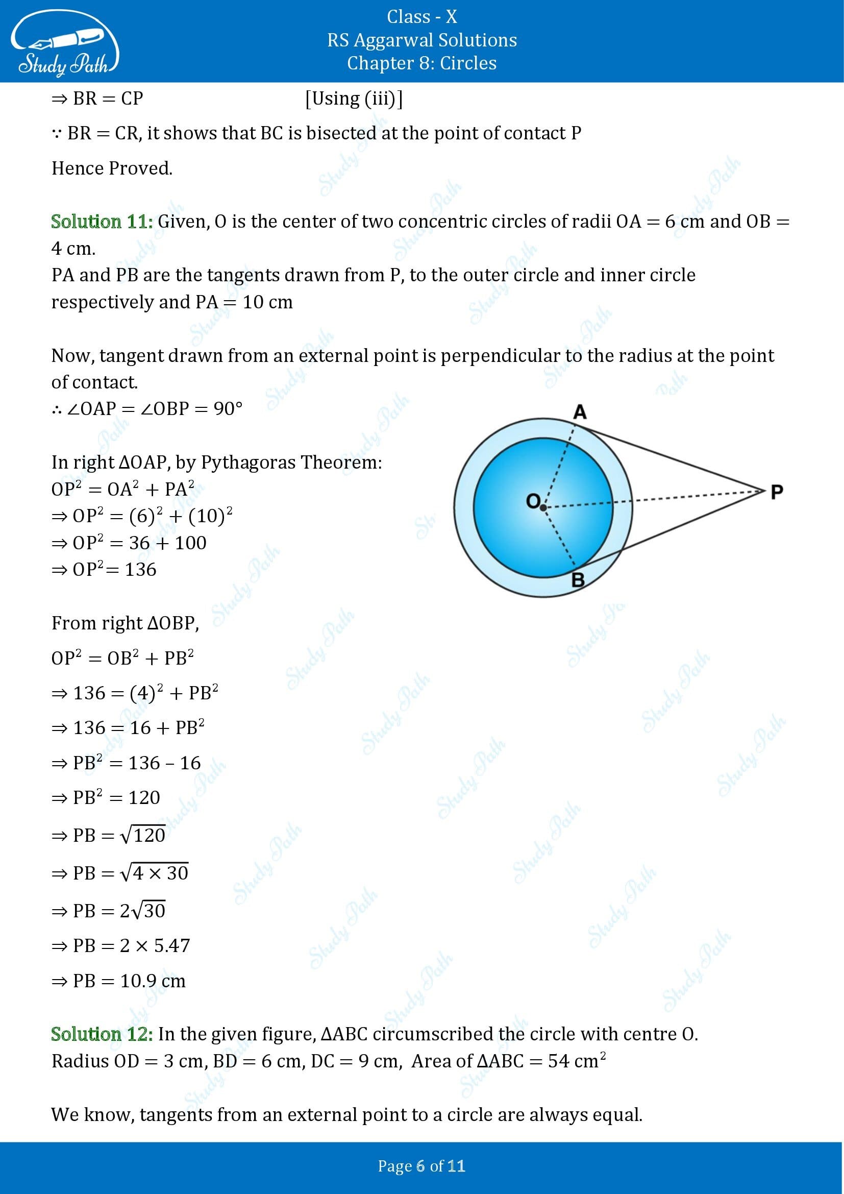 RS Aggarwal Solutions for Class 10 Chapter 8 Circles Exercise 8A 00006