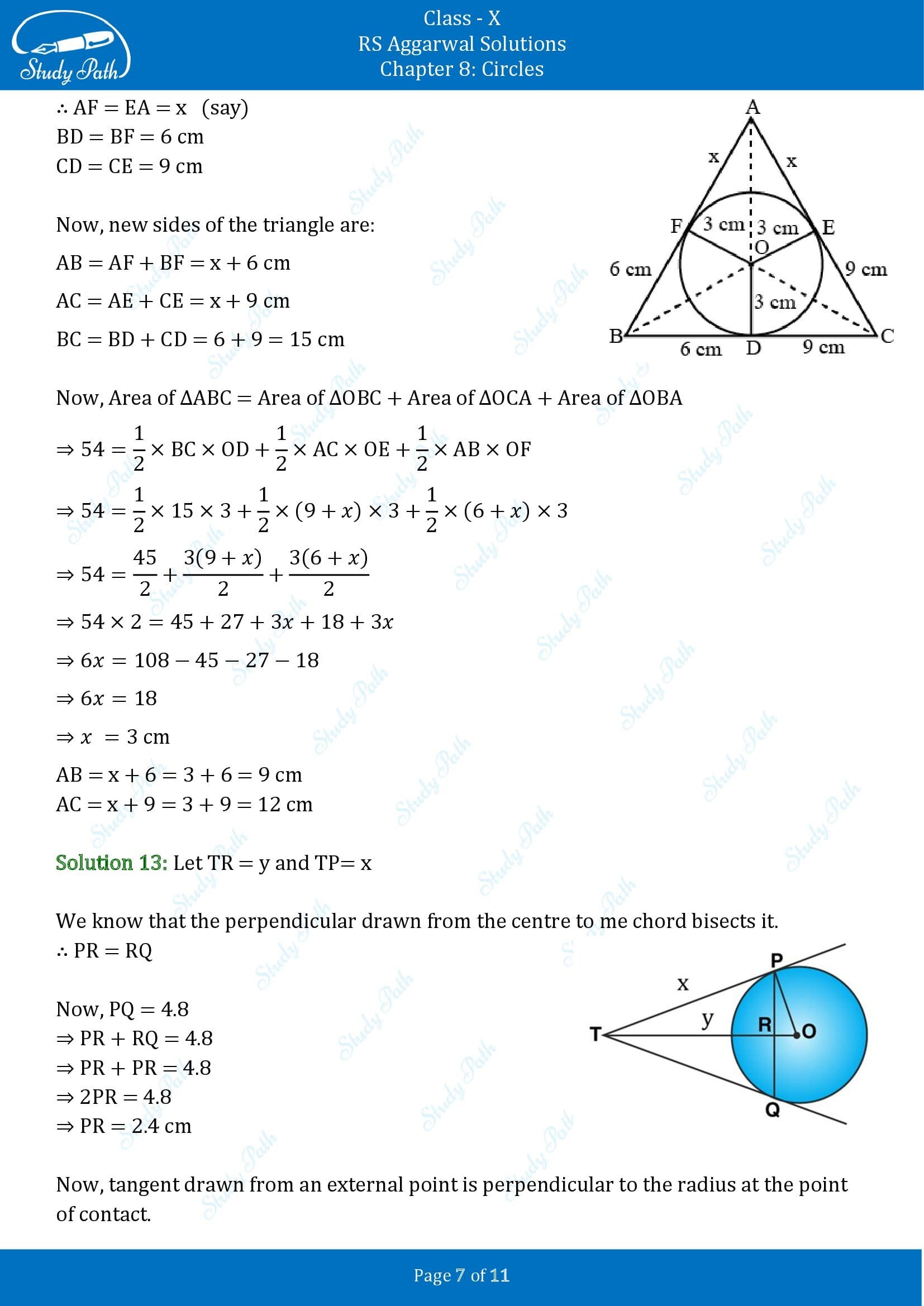 RS Aggarwal Solutions for Class 10 Chapter 8 Circles Exercise 8A 00007