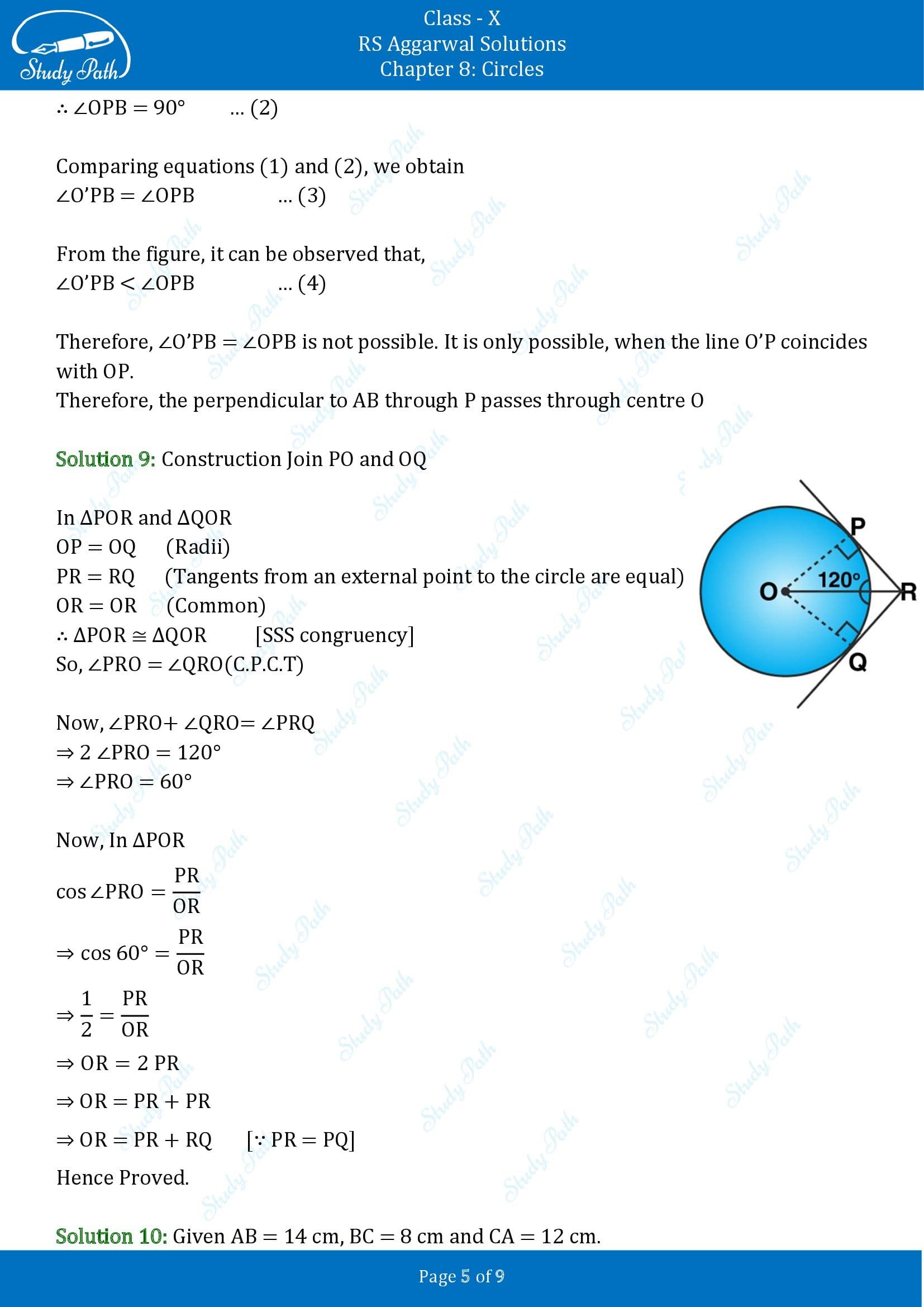 RS Aggarwal Solutions for Class 10 Chapter 8 Circles Exercise 8B 00005