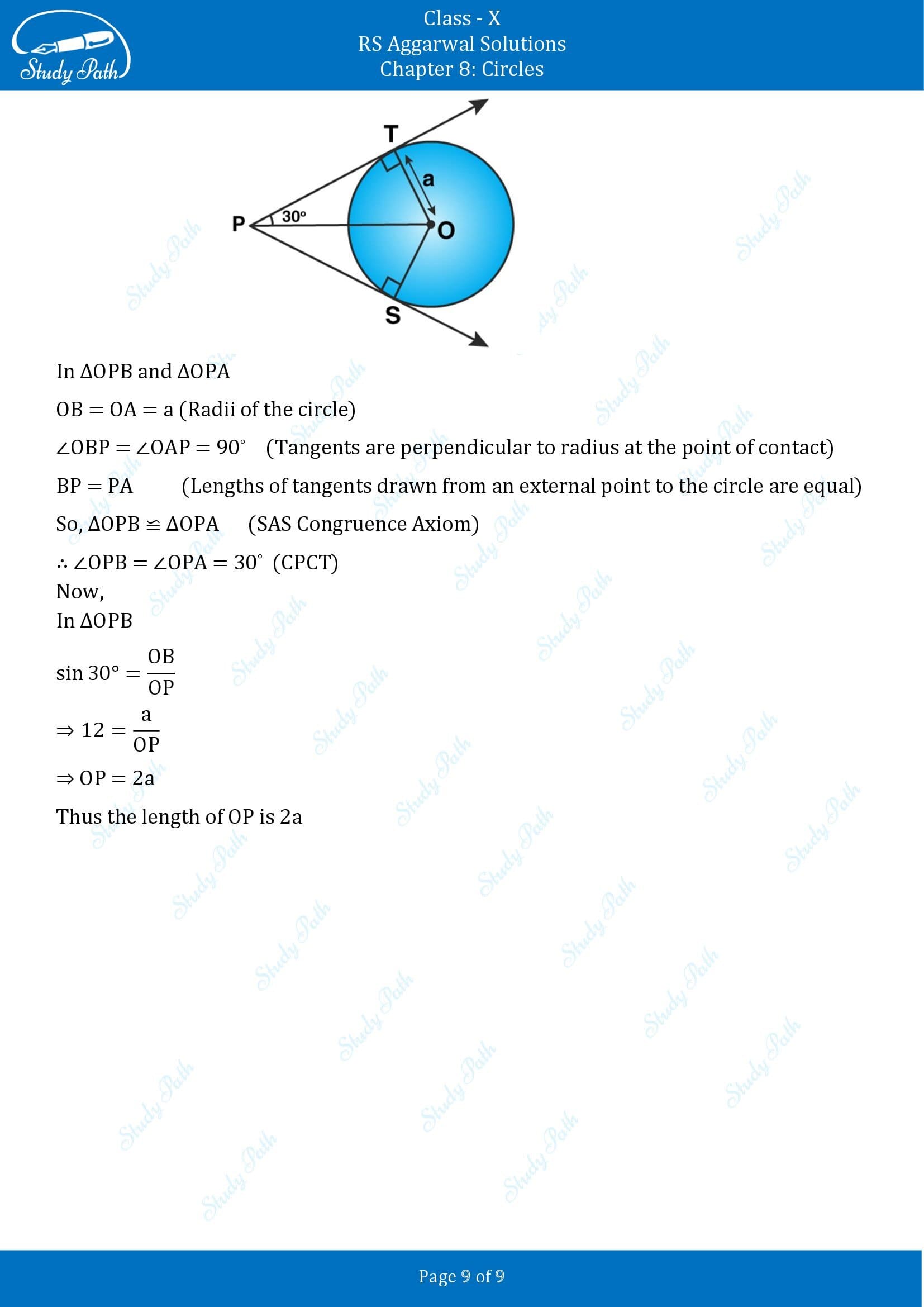 RS Aggarwal Solutions for Class 10 Chapter 8 Circles Exercise 8B 00009