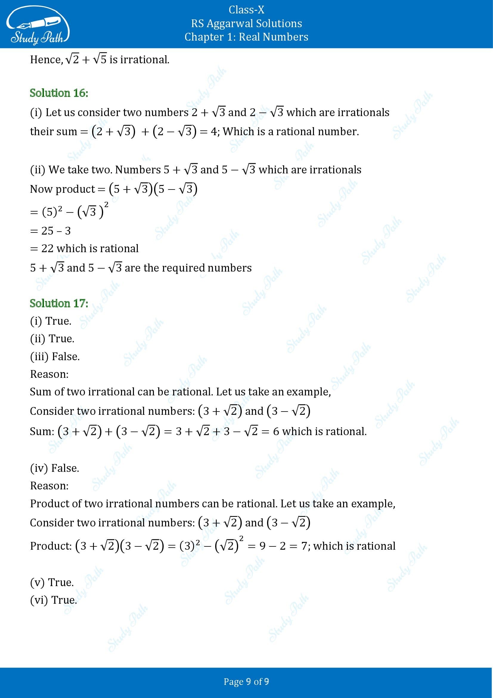 RS Aggarwal Solutions for Class 10 Chapter 1 Real Numbers Exercise 1D 0009