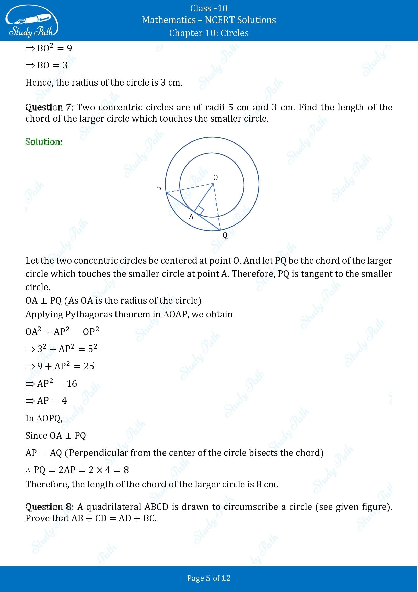 NCERT Solutions for Class 10 Maths Chapter 10 Circles Exercise 10.2 00005