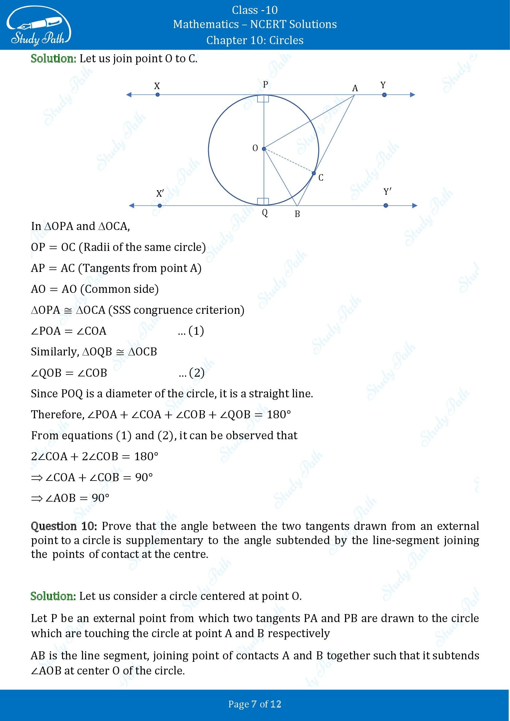 NCERT Solutions for Class 10 Maths Chapter 10 Circles Exercise 10.2 00007