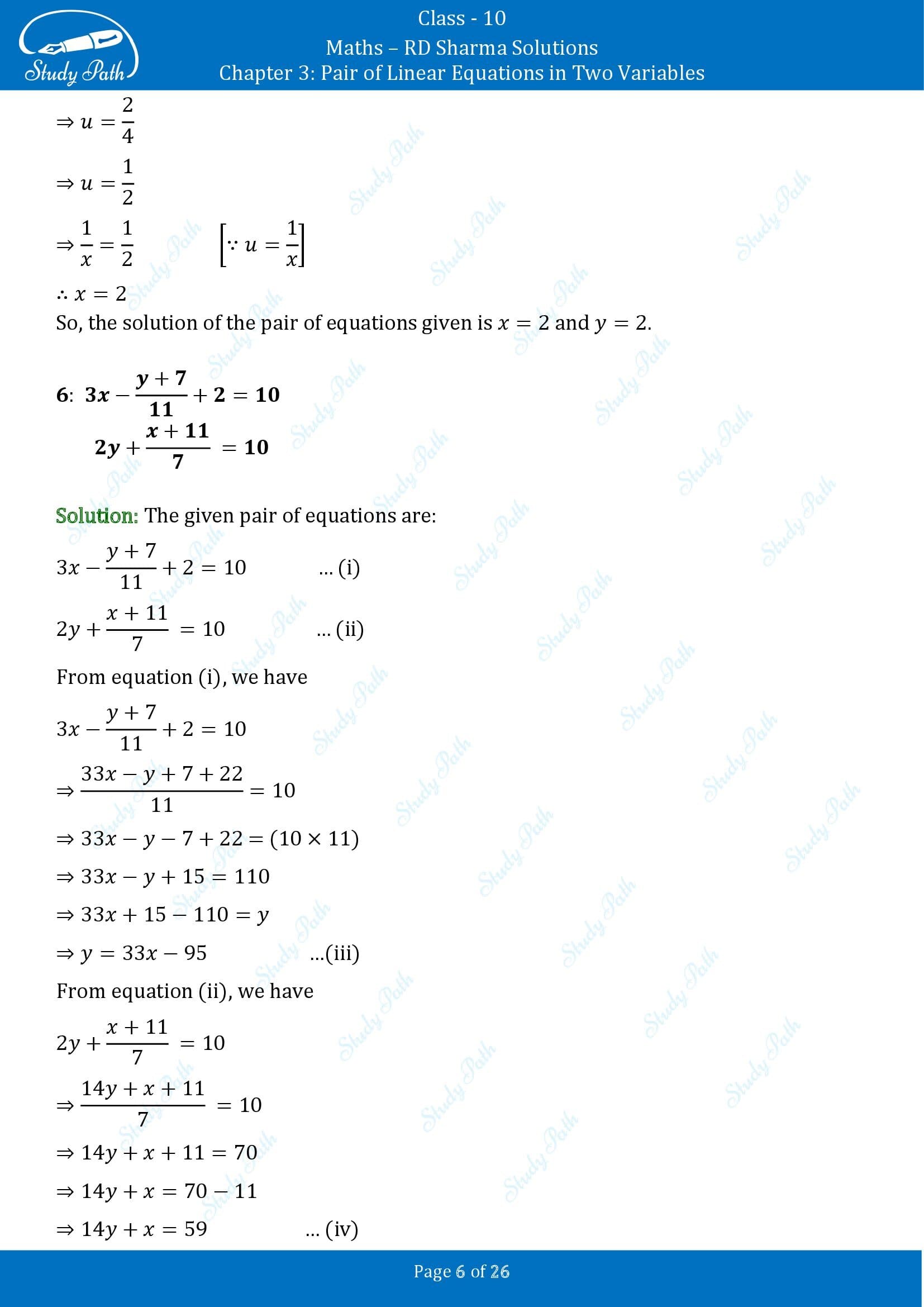 RD Sharma Solutions Class 10 Chapter 3 Pair of Linear Equations in Two Variables Exercise 3.3 00006