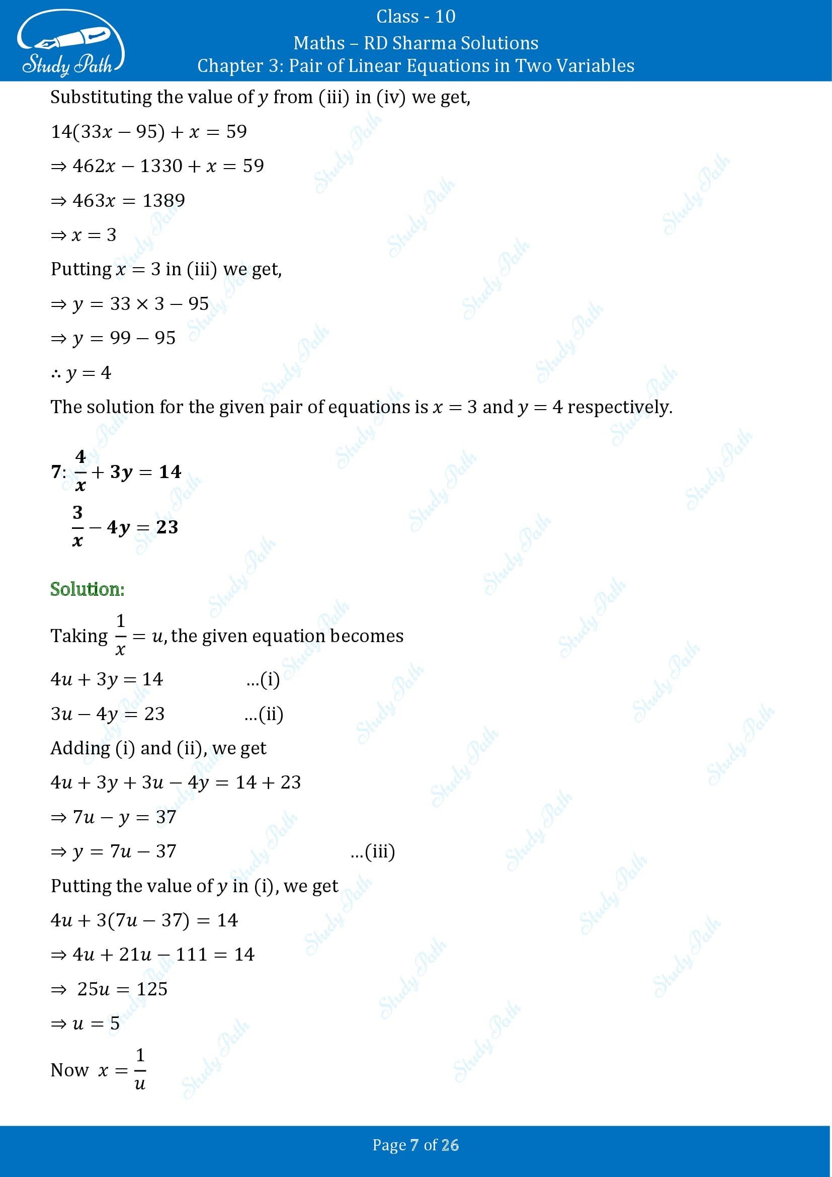 RD Sharma Solutions Class 10 Chapter 3 Pair of Linear Equations in Two Variables Exercise 3.3 00007