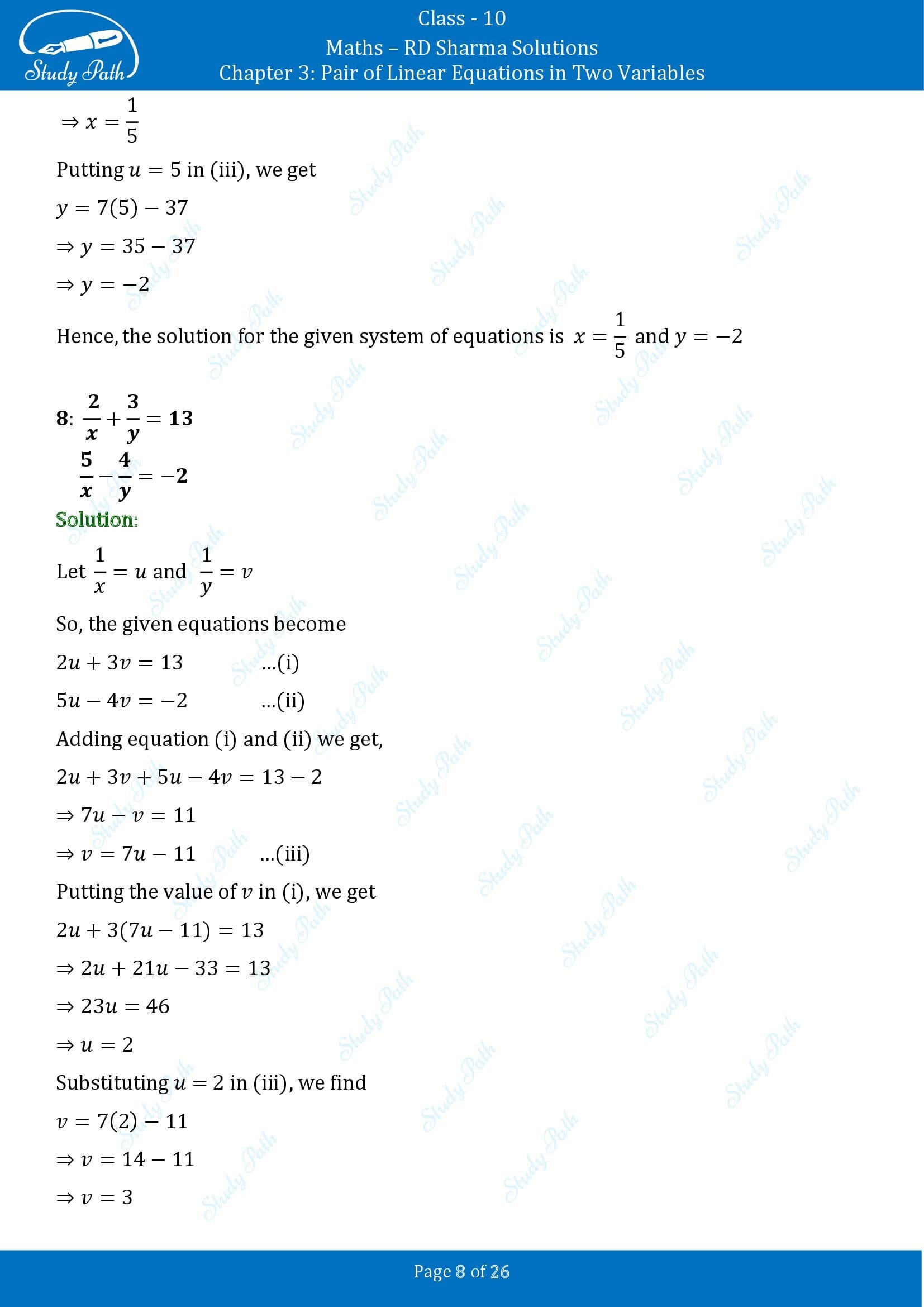 RD Sharma Solutions Class 10 Chapter 3 Pair of Linear Equations in Two Variables Exercise 3.3 00008