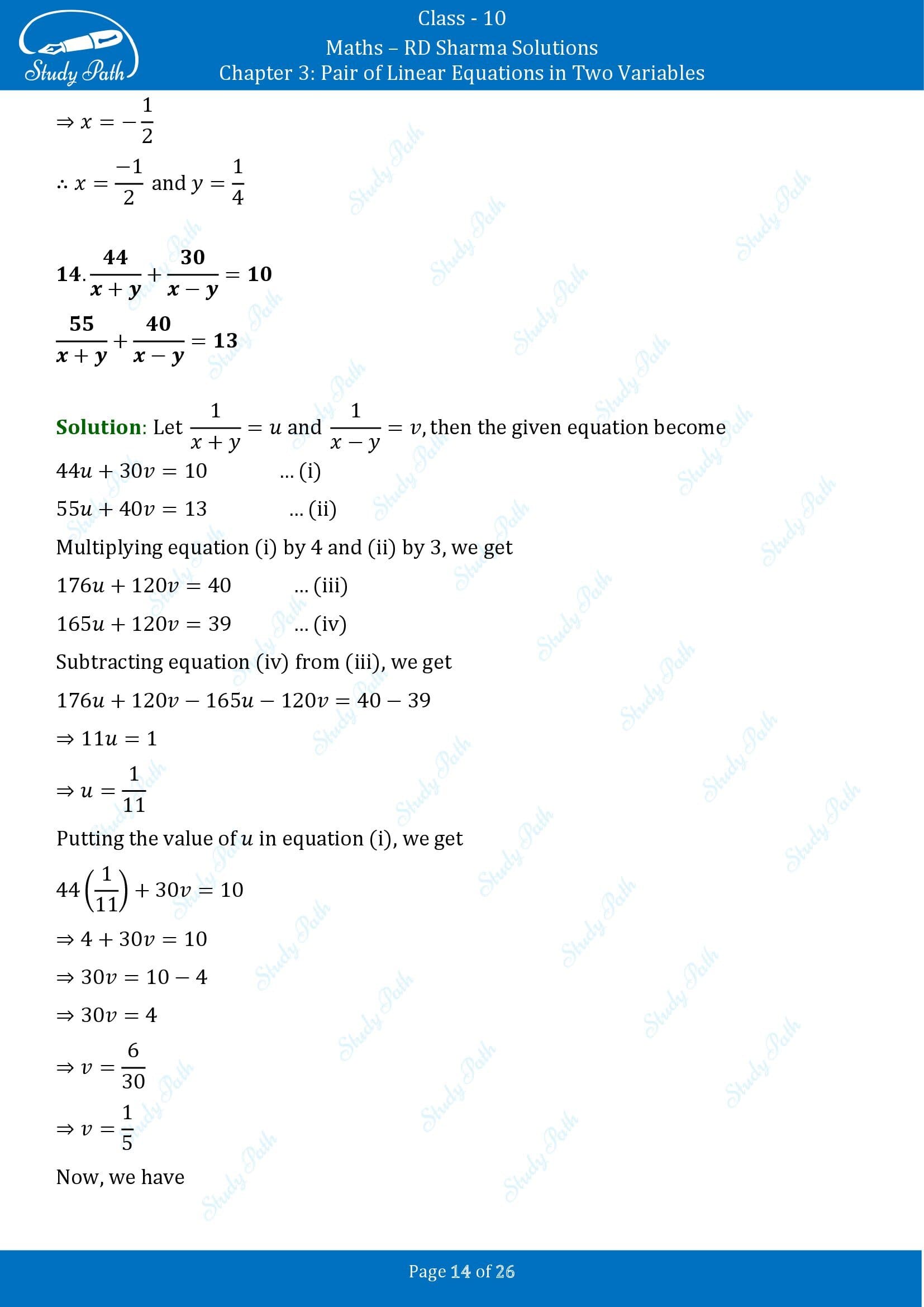 RD Sharma Solutions Class 10 Chapter 3 Pair of Linear Equations in Two Variables Exercise 3.3 00014