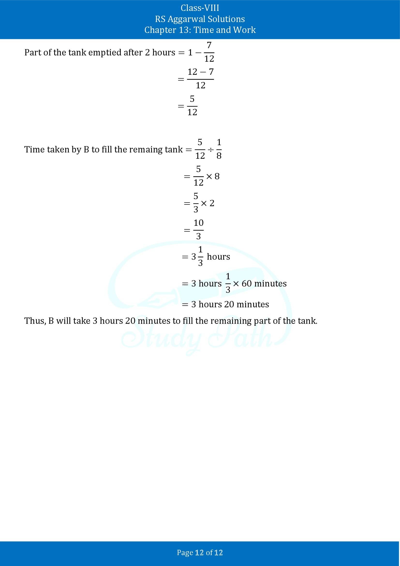 RS Aggarwal Solutions Class 8 Chapter 13 Time and Work Exercise 13A 00012