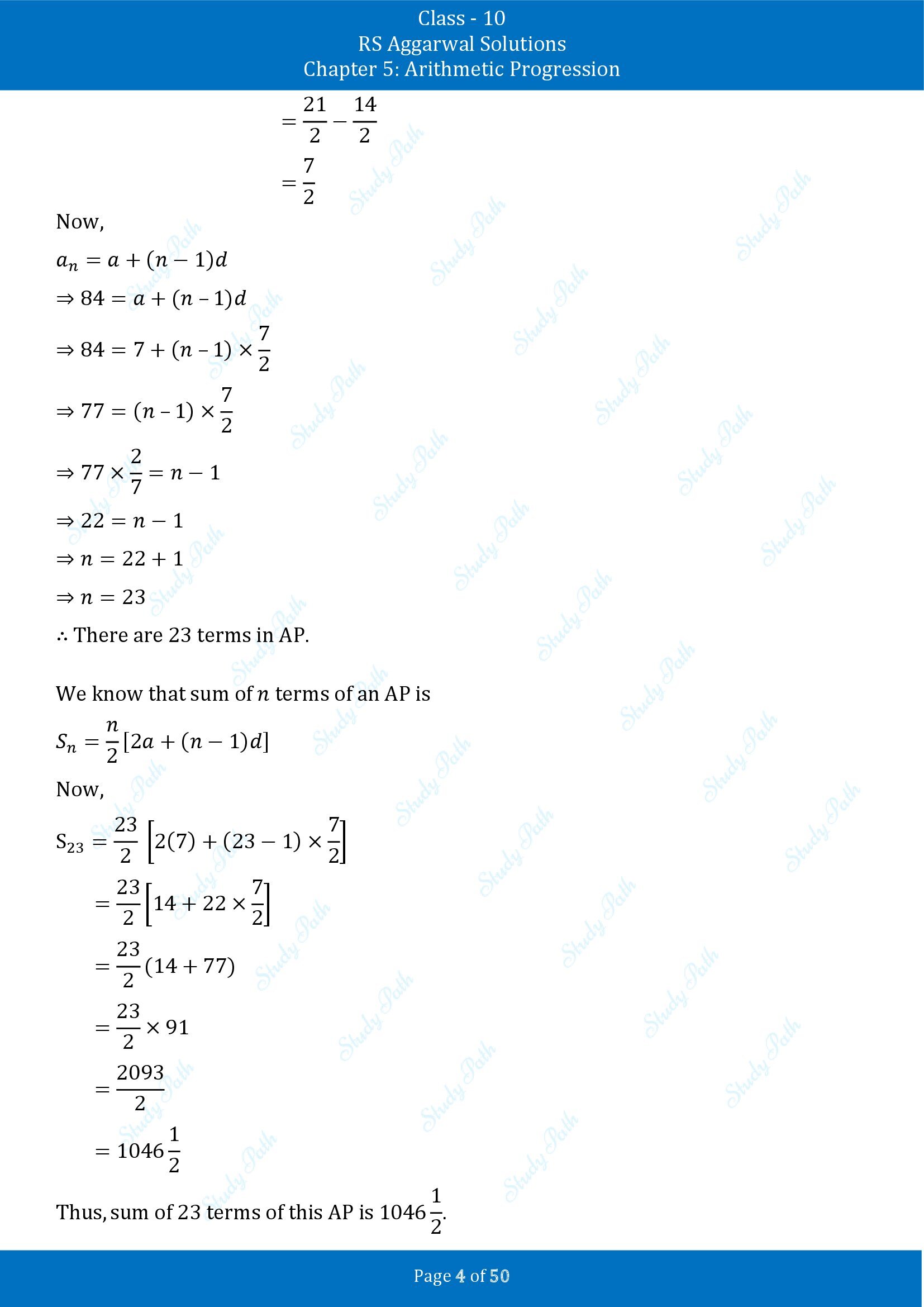 RS Aggarwal Solutions for Class 10 Chapter 5 Arithmetic Progression Exercise 5C 00004