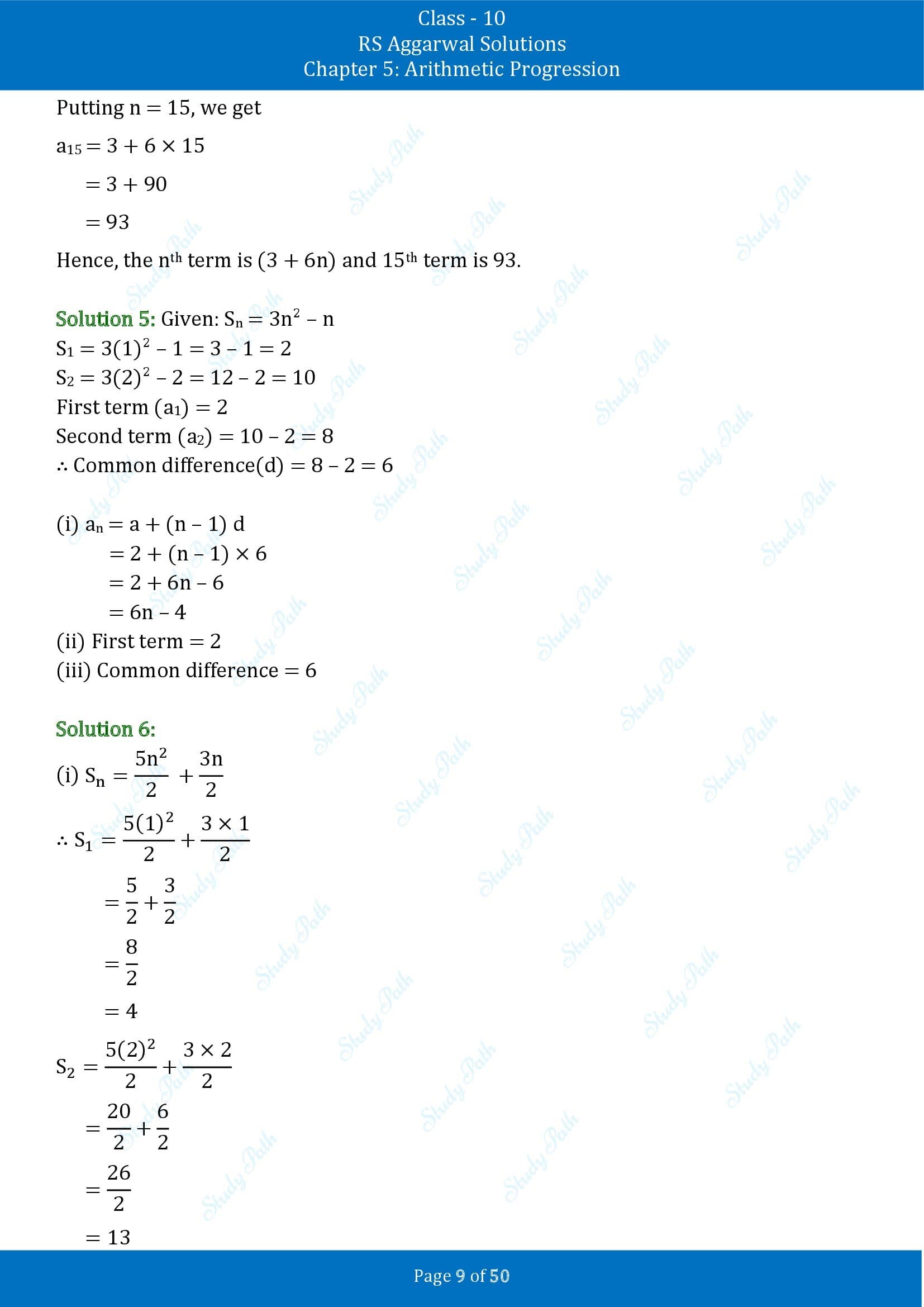 RS Aggarwal Solutions for Class 10 Chapter 5 Arithmetic Progression Exercise 5C 00009