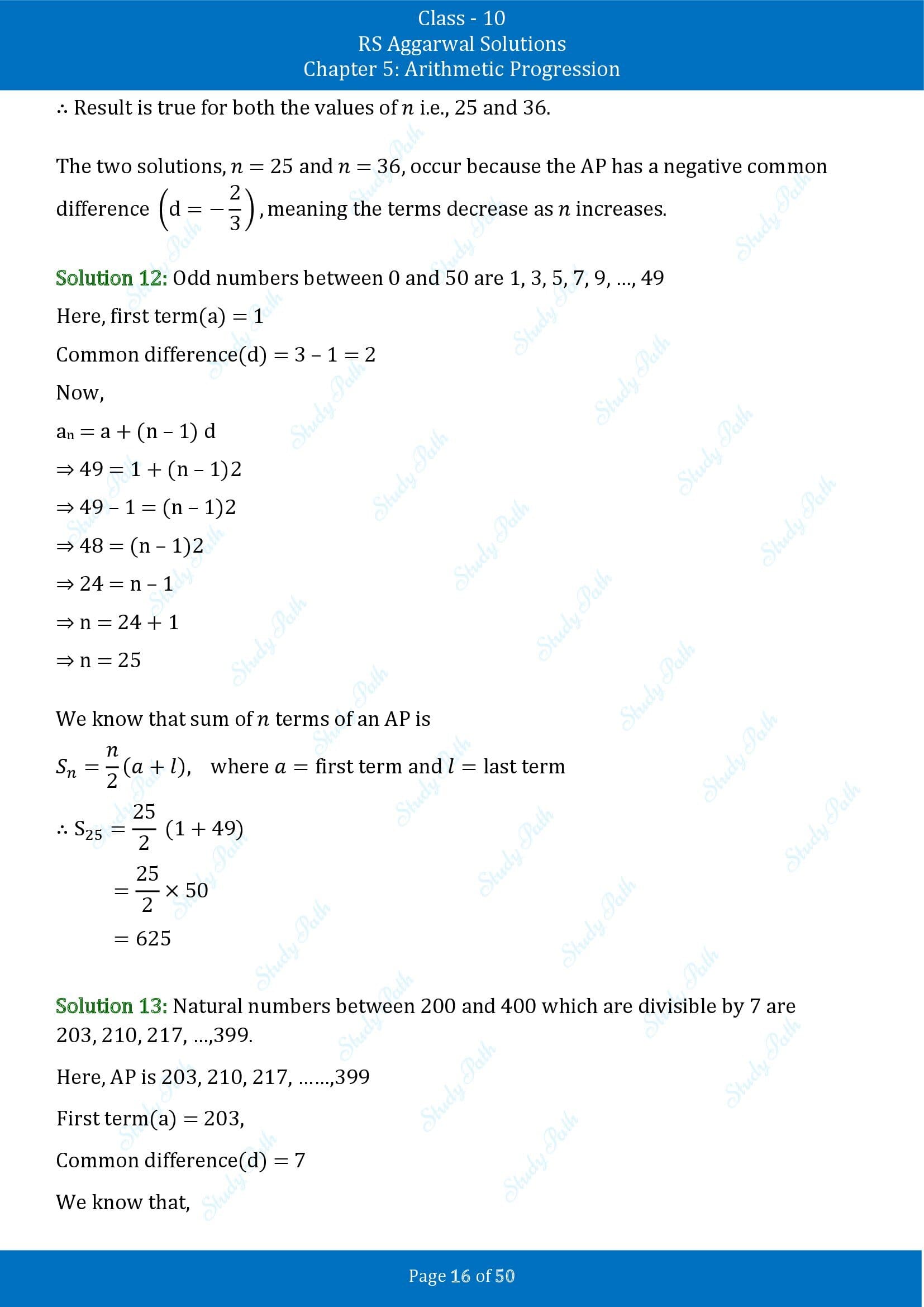 RS Aggarwal Solutions for Class 10 Chapter 5 Arithmetic Progression Exercise 5C 00016