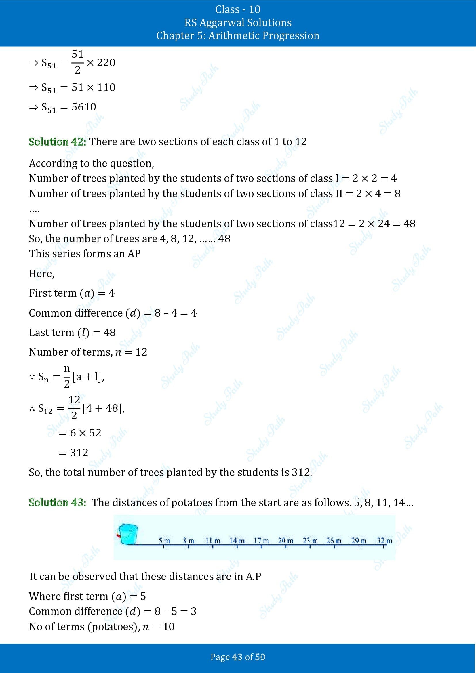 RS Aggarwal Solutions for Class 10 Chapter 5 Arithmetic Progression Exercise 5C 00043