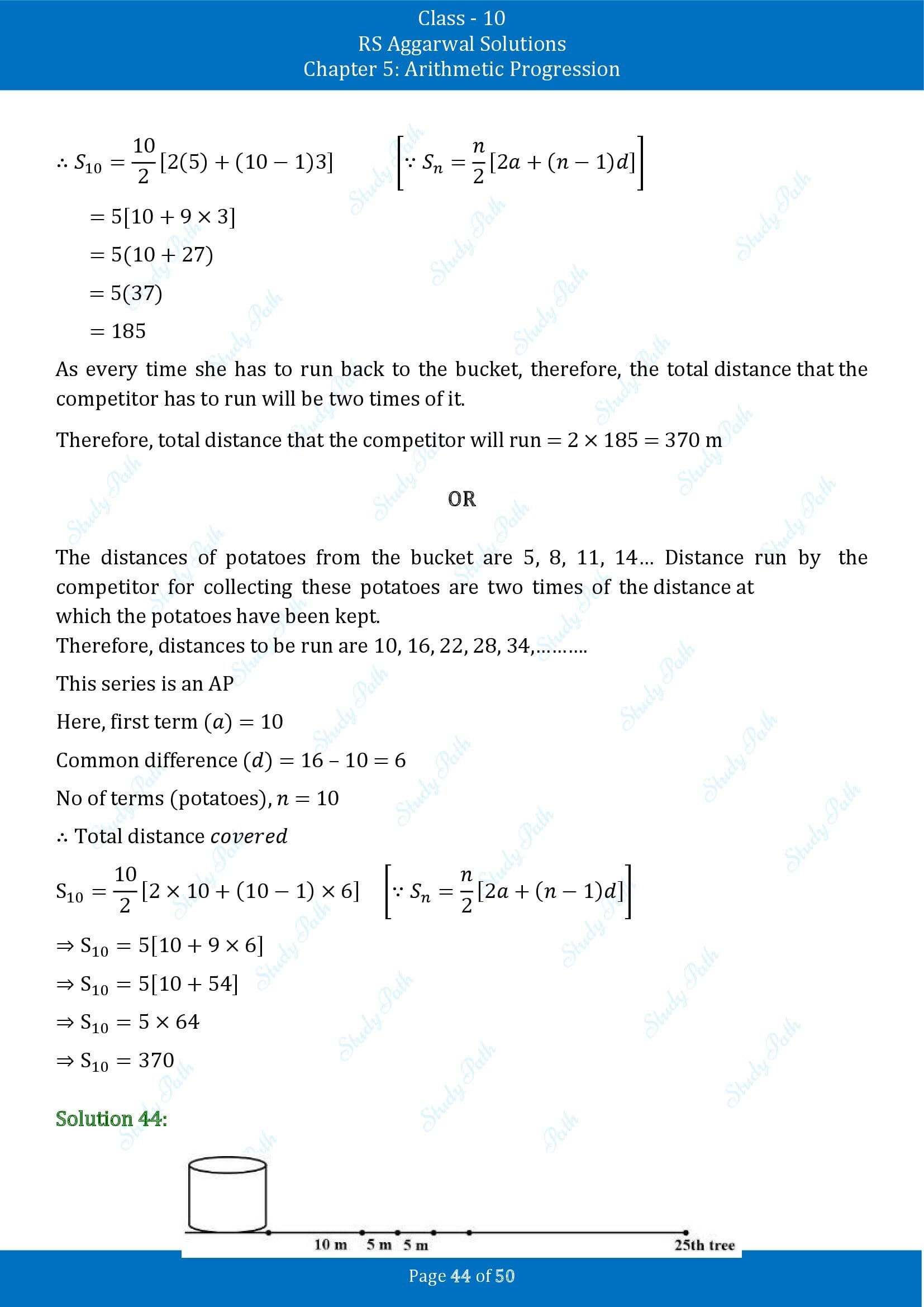 RS Aggarwal Solutions for Class 10 Chapter 5 Arithmetic Progression Exercise 5C 00044