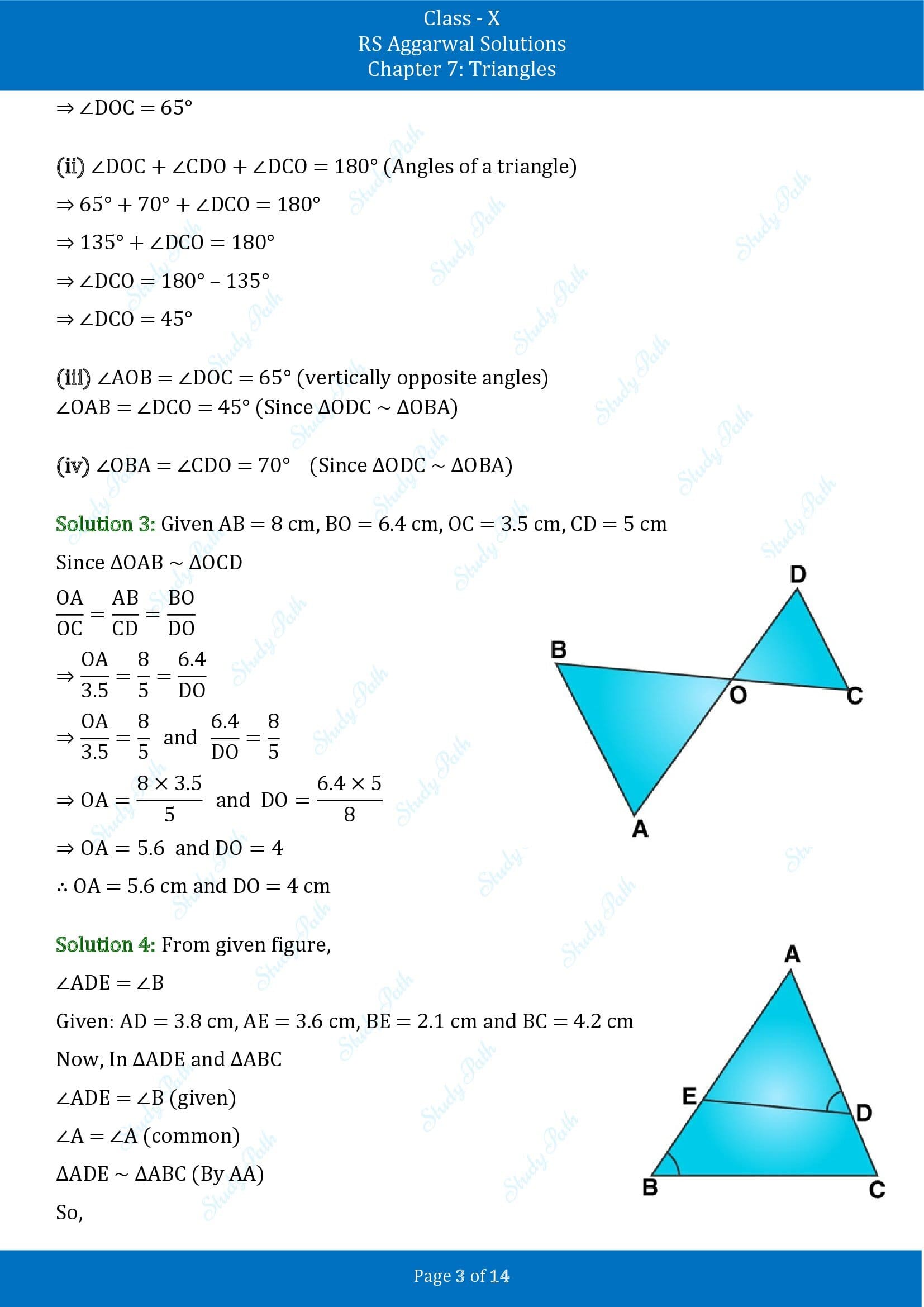 RS Aggarwal Solutions for Class 10 Chapter 7 Triangles Exercise 7B 00003