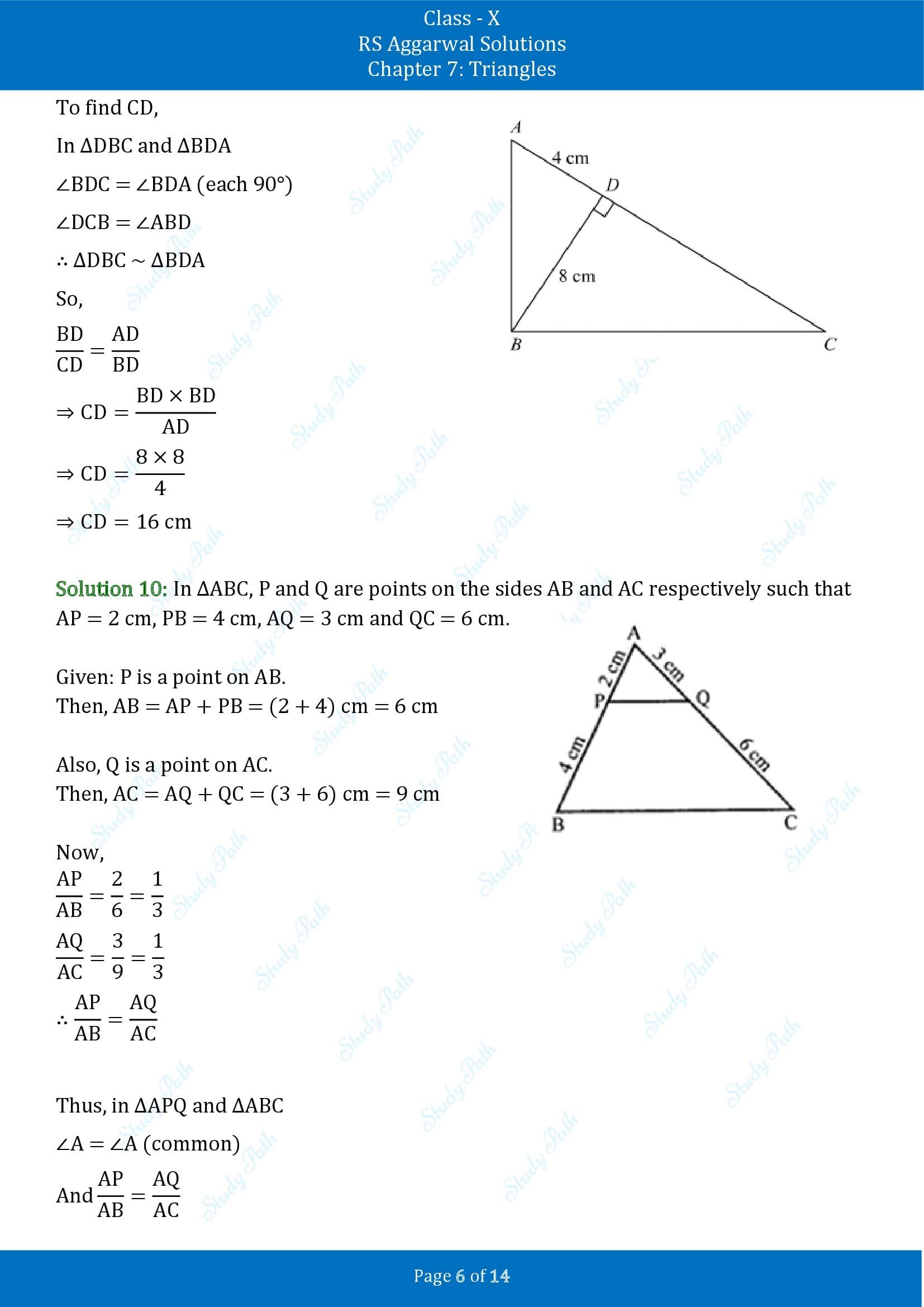 RS Aggarwal Solutions for Class 10 Chapter 7 Triangles Exercise 7B 00006