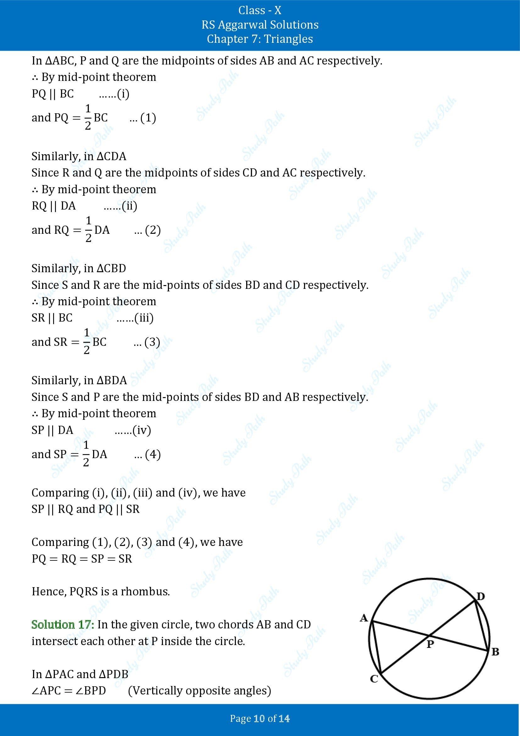 RS Aggarwal Solutions for Class 10 Chapter 7 Triangles Exercise 7B 00010