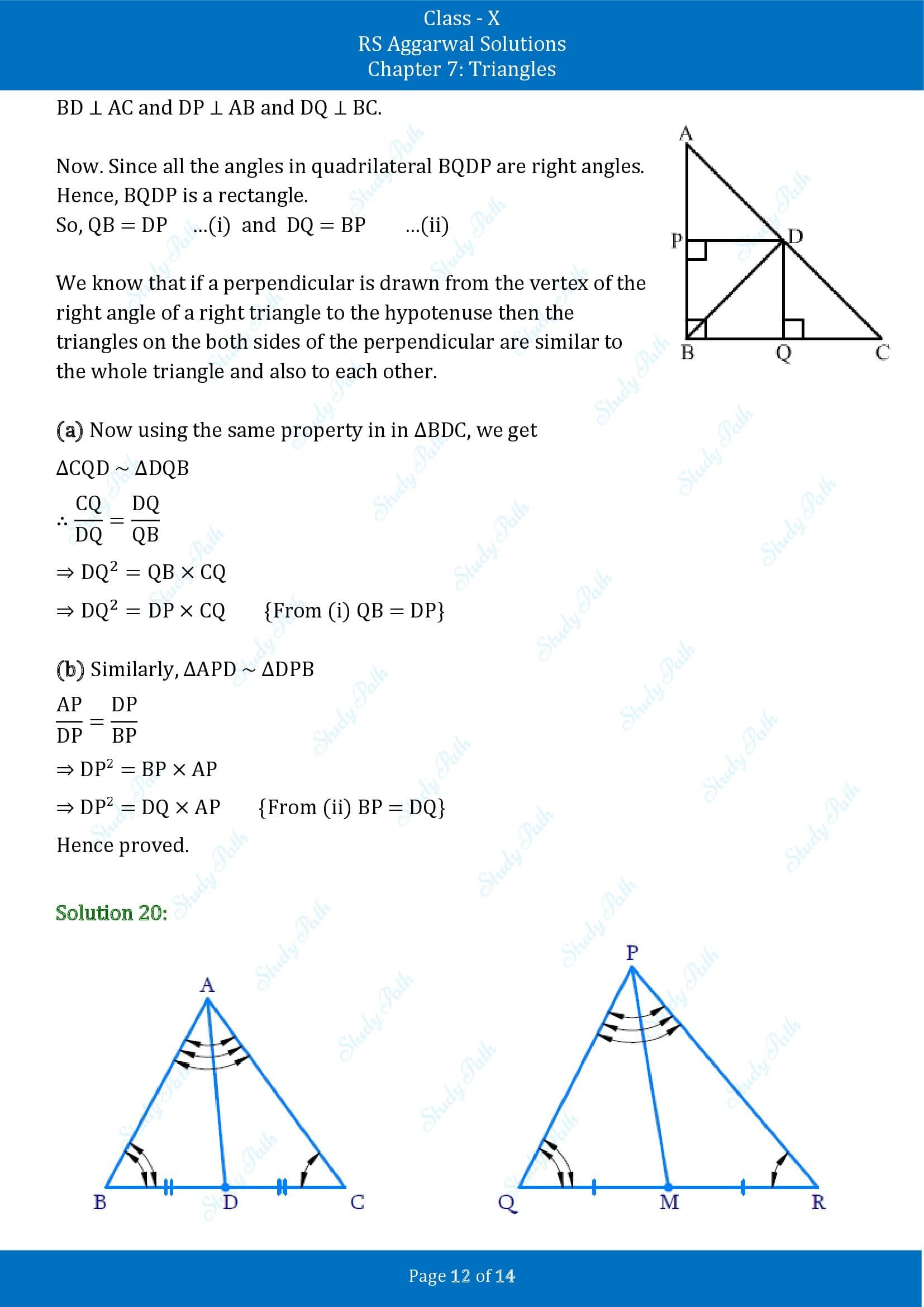 RS Aggarwal Solutions for Class 10 Chapter 7 Triangles Exercise 7B 00012