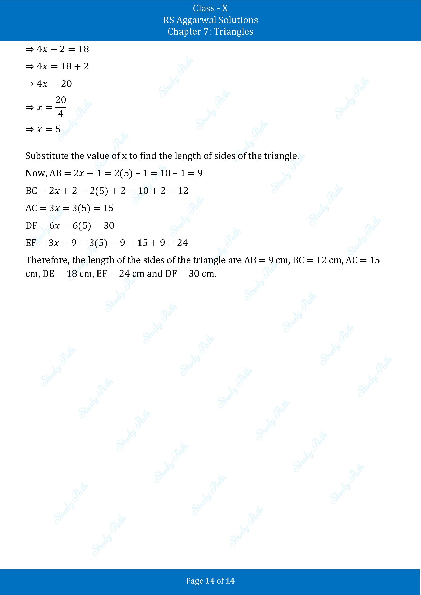 RS Aggarwal Solutions for Class 10 Chapter 7 Triangles Exercise 7B 00014