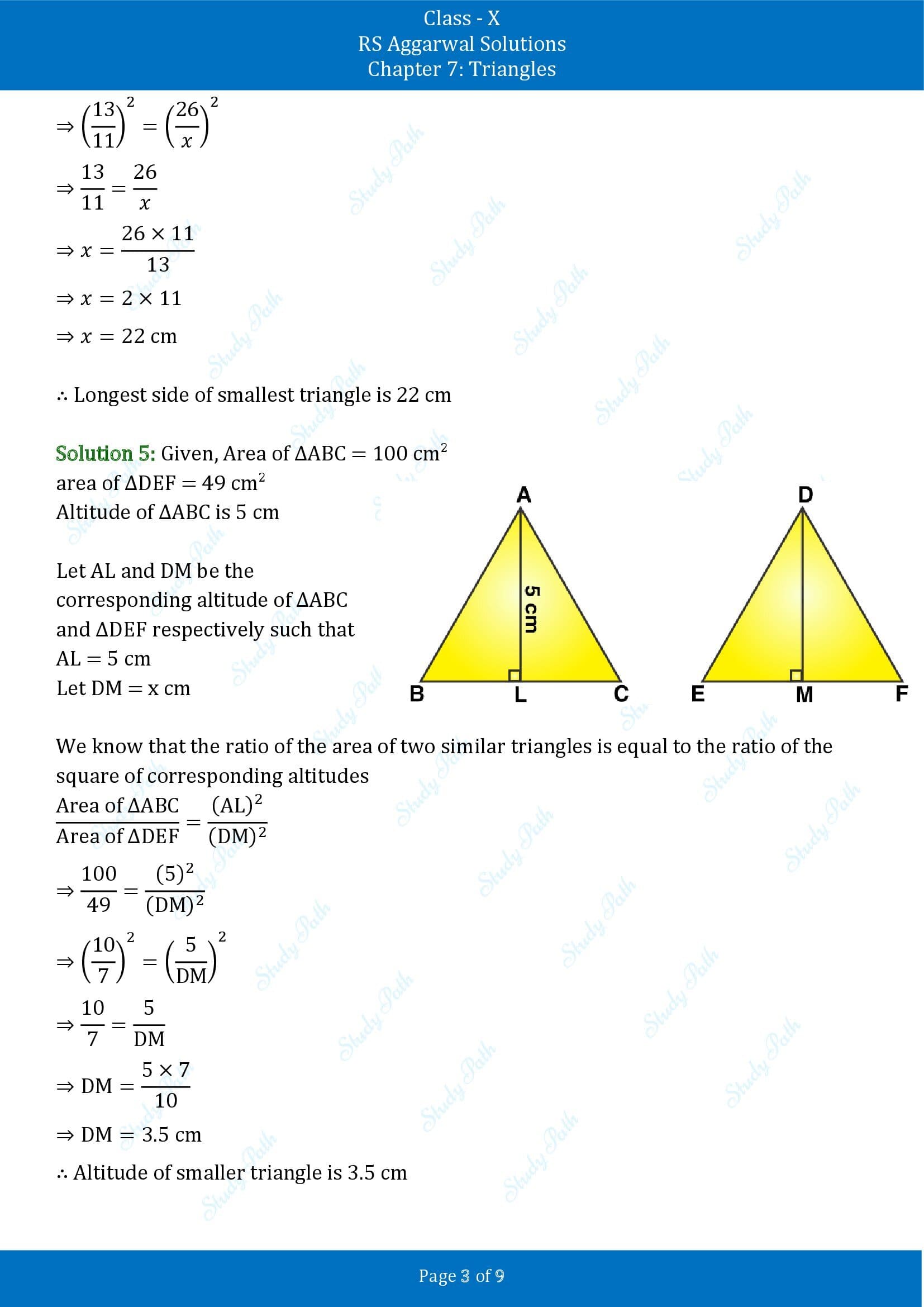 RS Aggarwal Solutions for Class 10 Chapter 7 Triangles Exercise 7C 00003