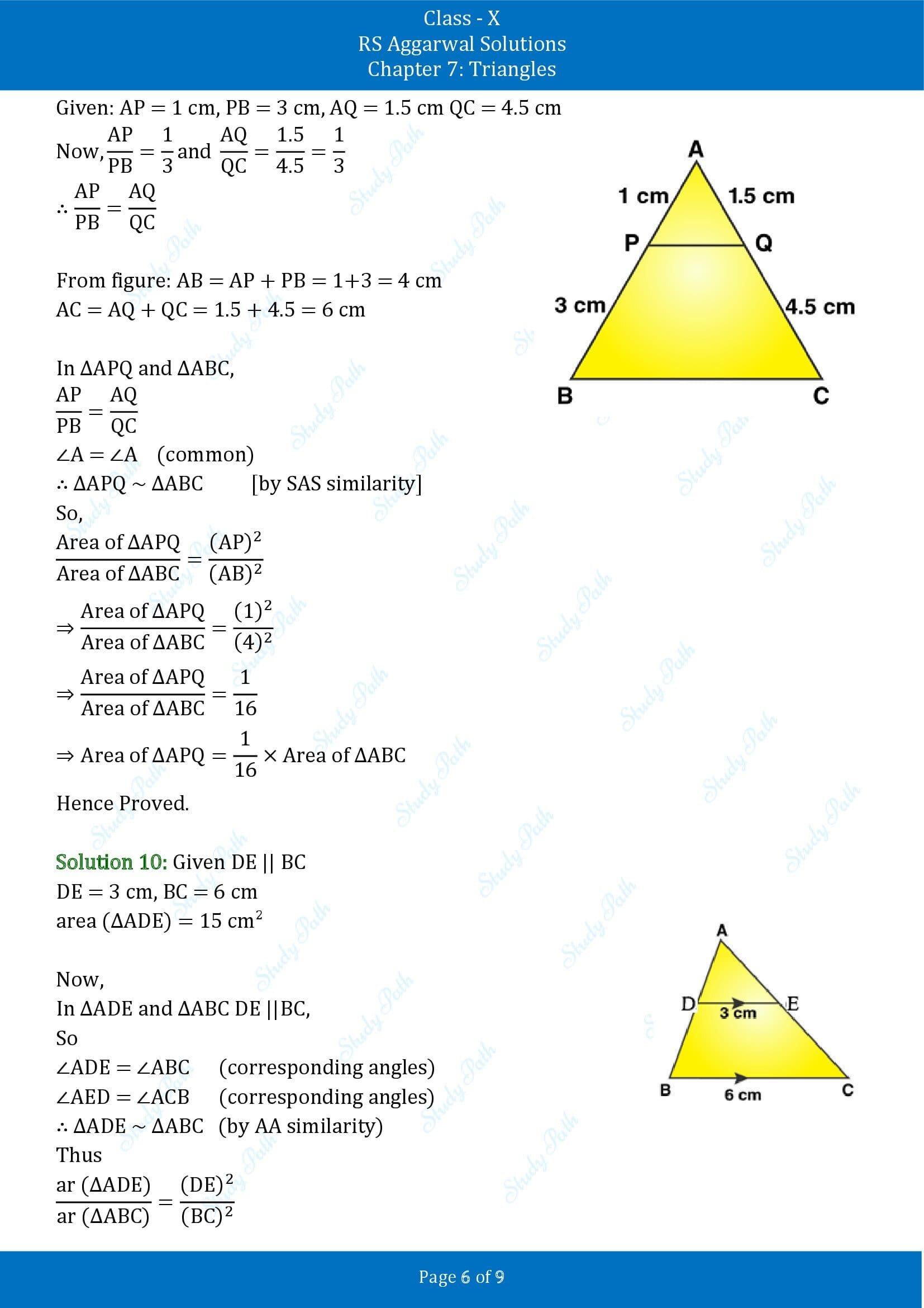 RS Aggarwal Solutions for Class 10 Chapter 7 Triangles Exercise 7C 00006