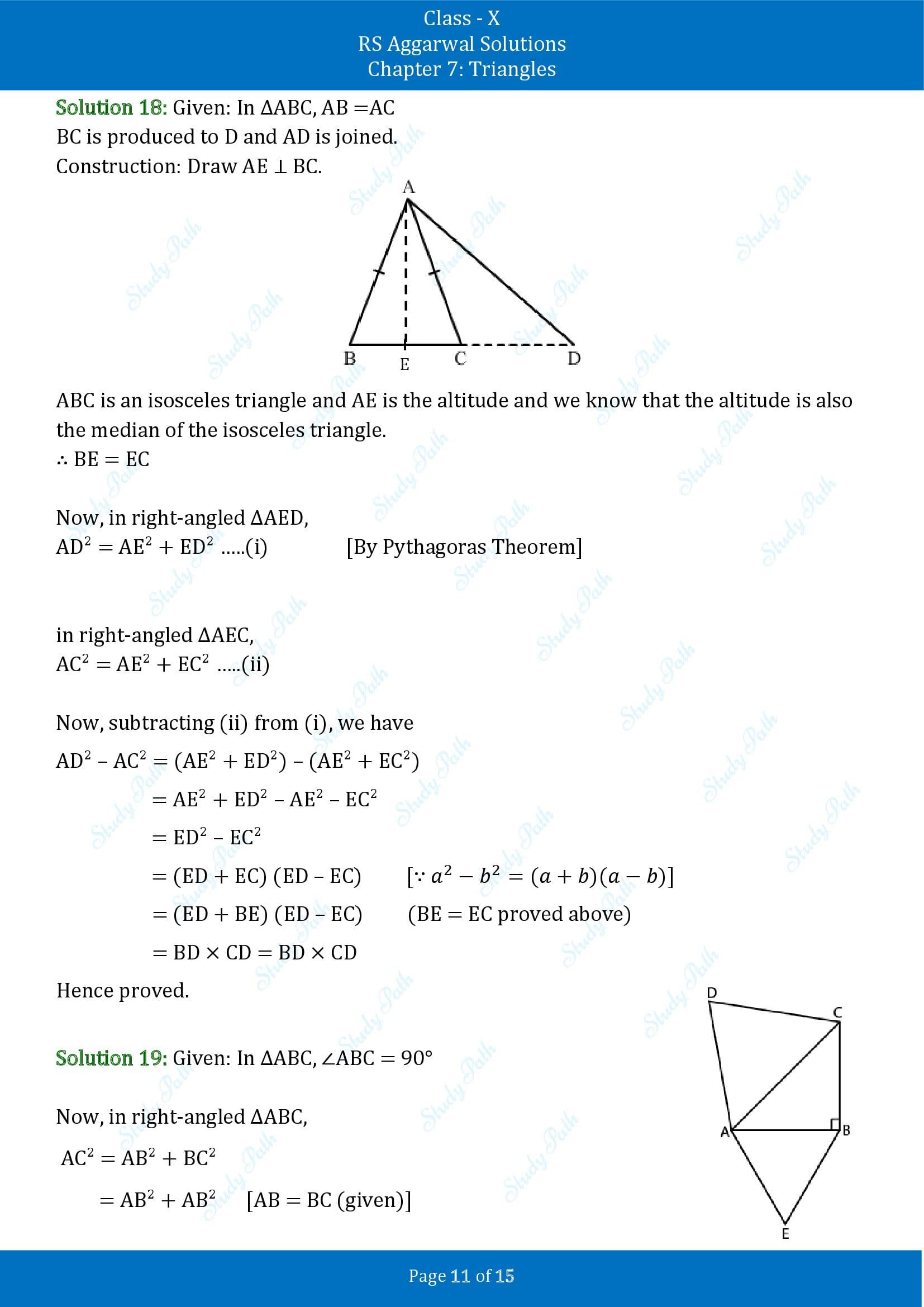 RS Aggarwal Solutions for Class 10 Chapter 7 Triangles Exercise 7D 00011