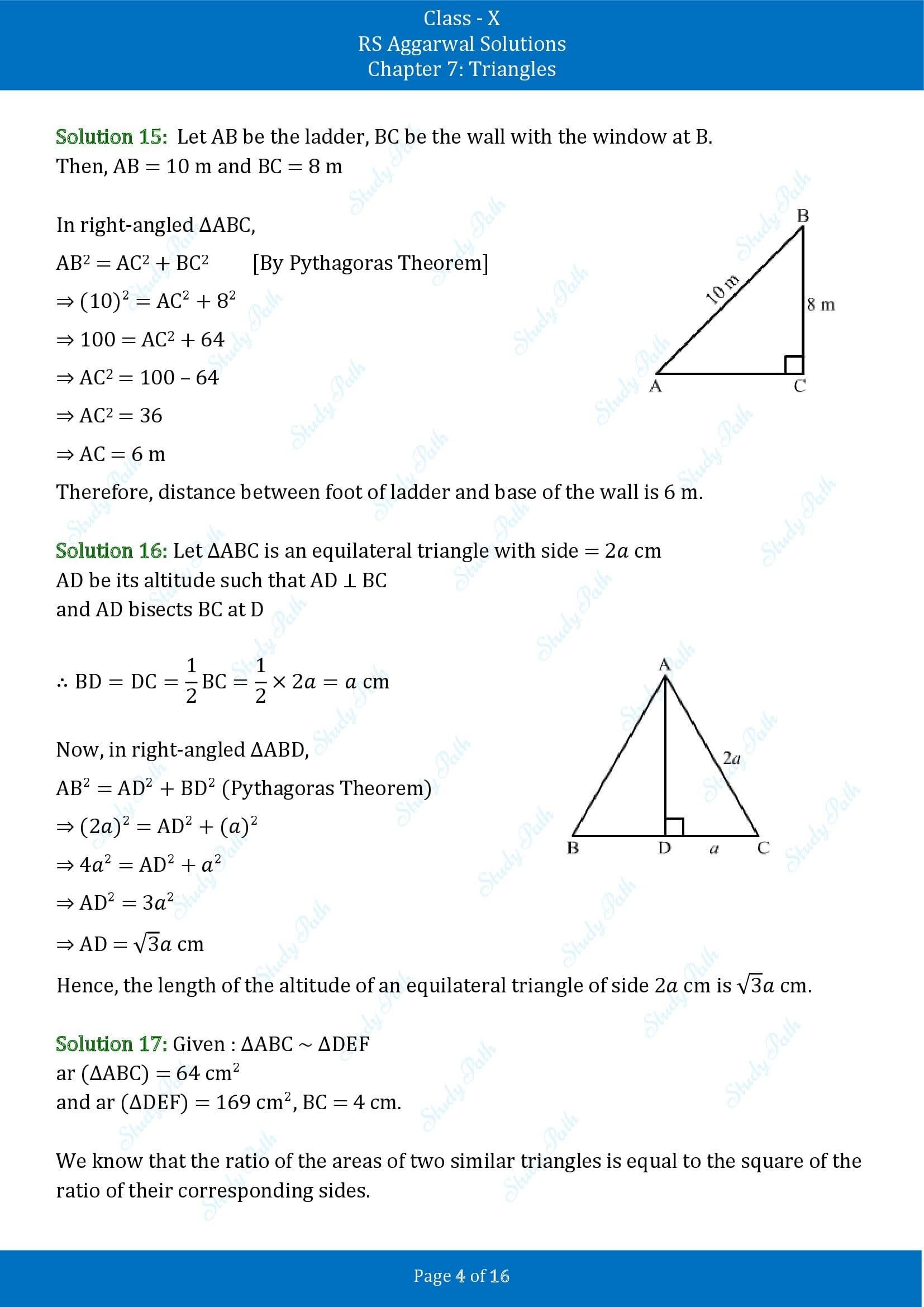 RS Aggarwal Solutions for Class 10 Chapter 7 Triangles Exercise 7E 00004