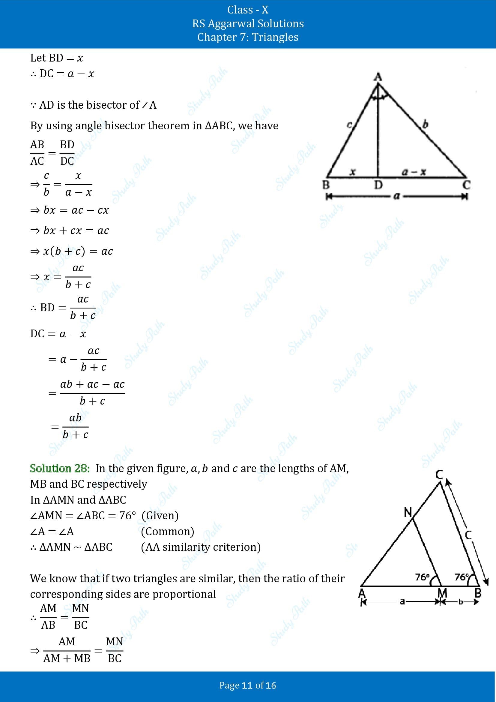 RS Aggarwal Solutions for Class 10 Chapter 7 Triangles Exercise 7E 00011