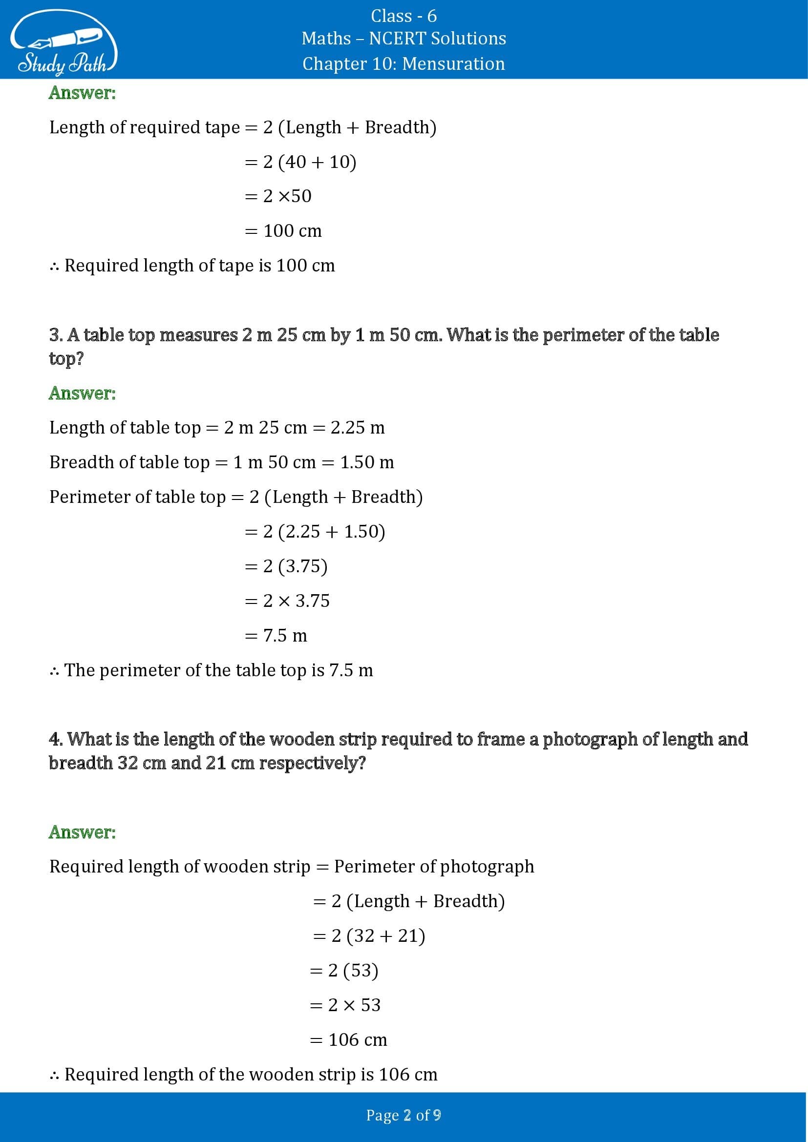 NCERT Solutions for Class 6 Maths Chapter 10 Mensuration Exercise 10.1 00002