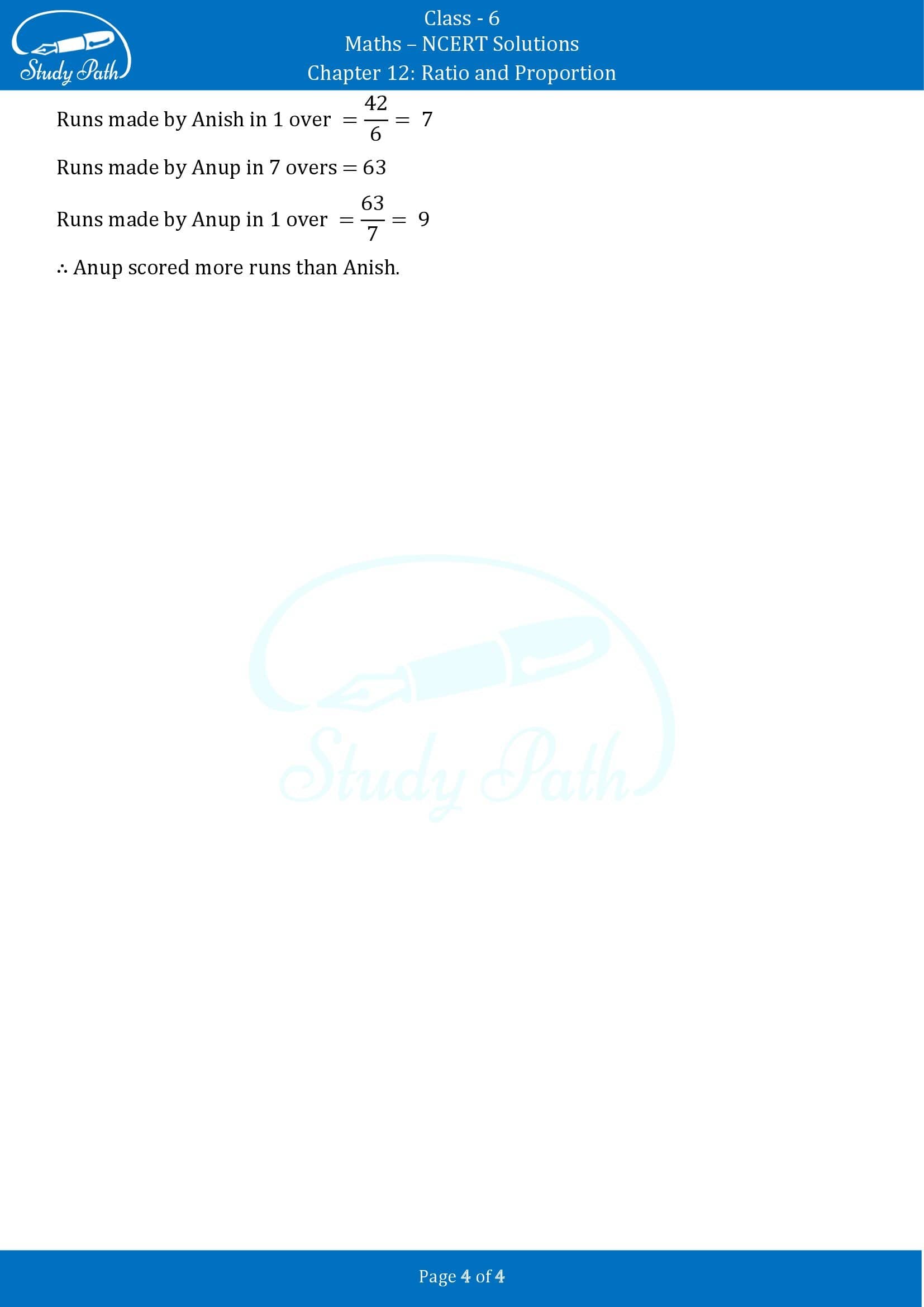 NCERT Solutions for Class 6 Maths Chapter 12 Ratio and Proportion Exercise 12.3 00004