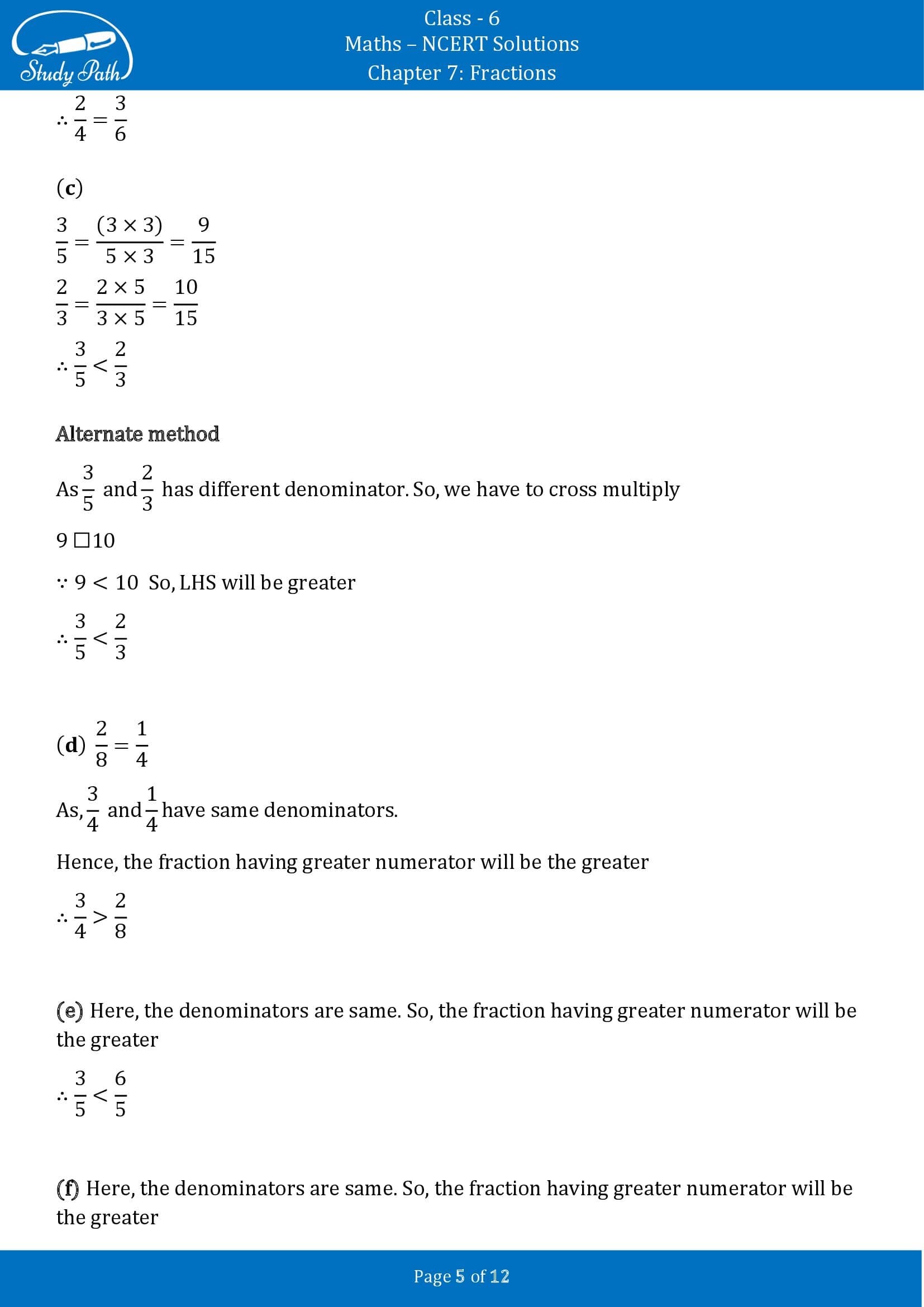 NCERT Solutions for Class 6 Maths Chapter 7 Fractions Exercise 7.4 00005