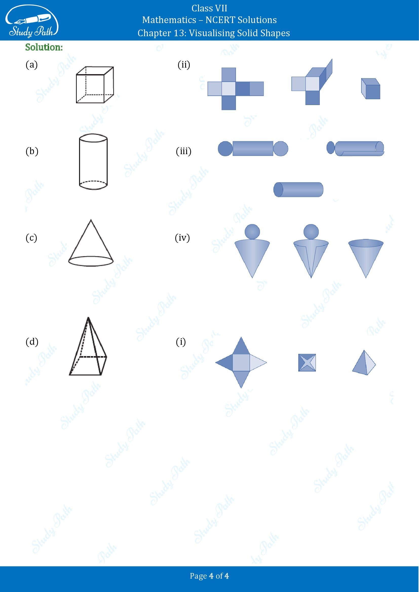 NCERT Solutions for Class 7 Maths Chapter 13 Visualising Solid Shapes Exericse 13.1 00004