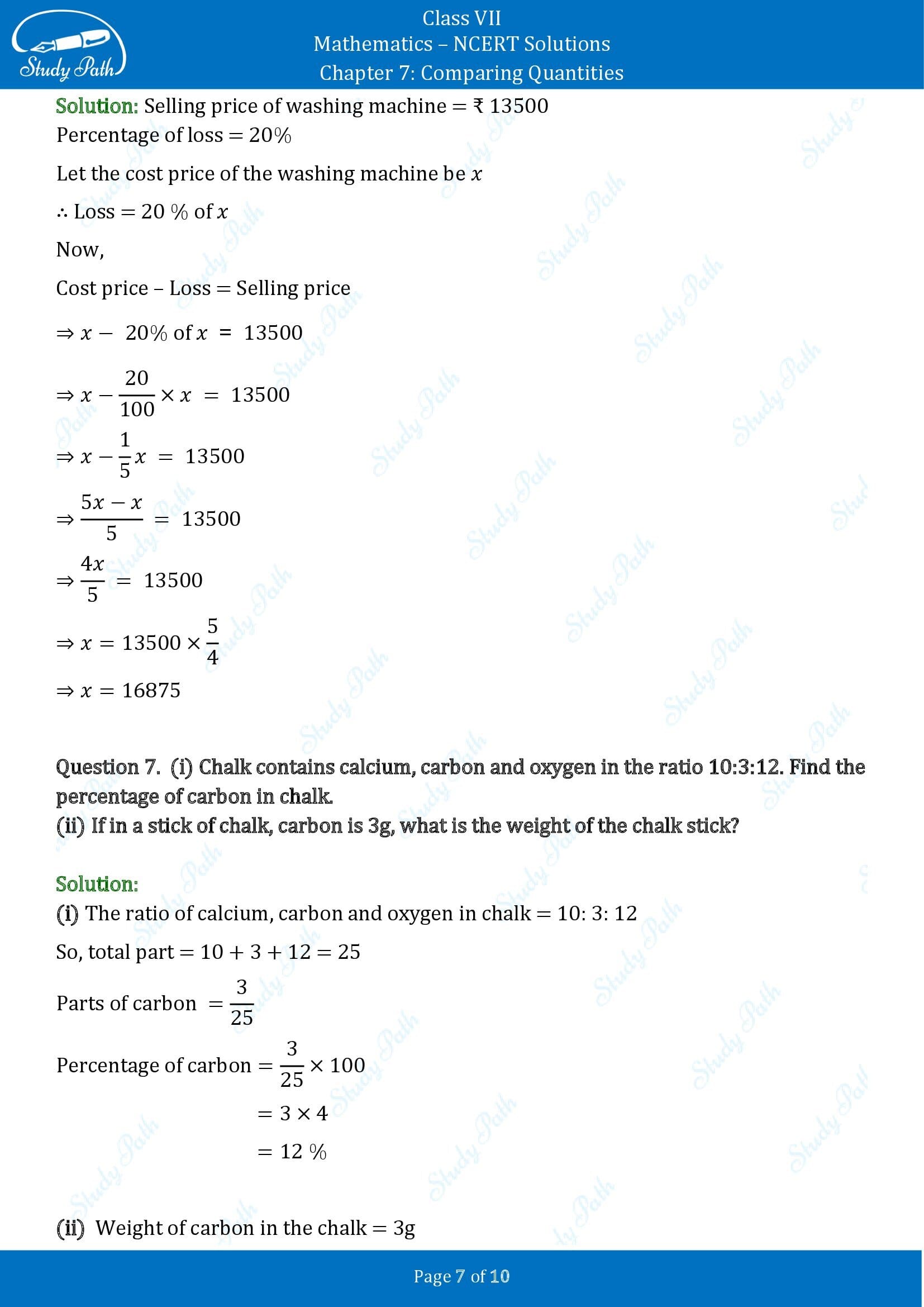 NCERT Solutions for Class 7 Maths Chapter 7 Comparing Quantities Exercise 7.2 00007