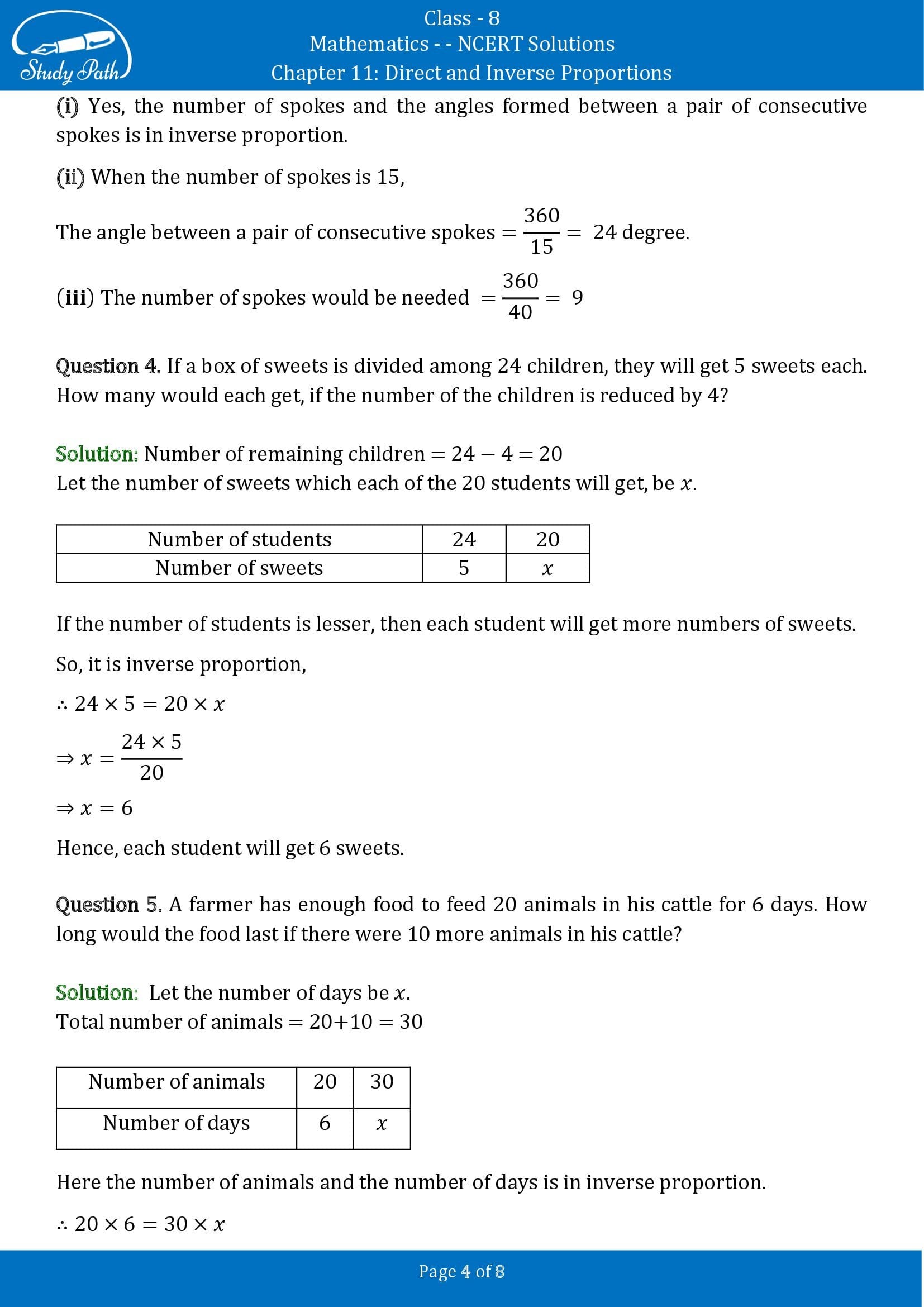 NCERT Solutions for Class 8 Maths Chapter 11 Direct and Inverse Proportions Exercise 11.2 00004