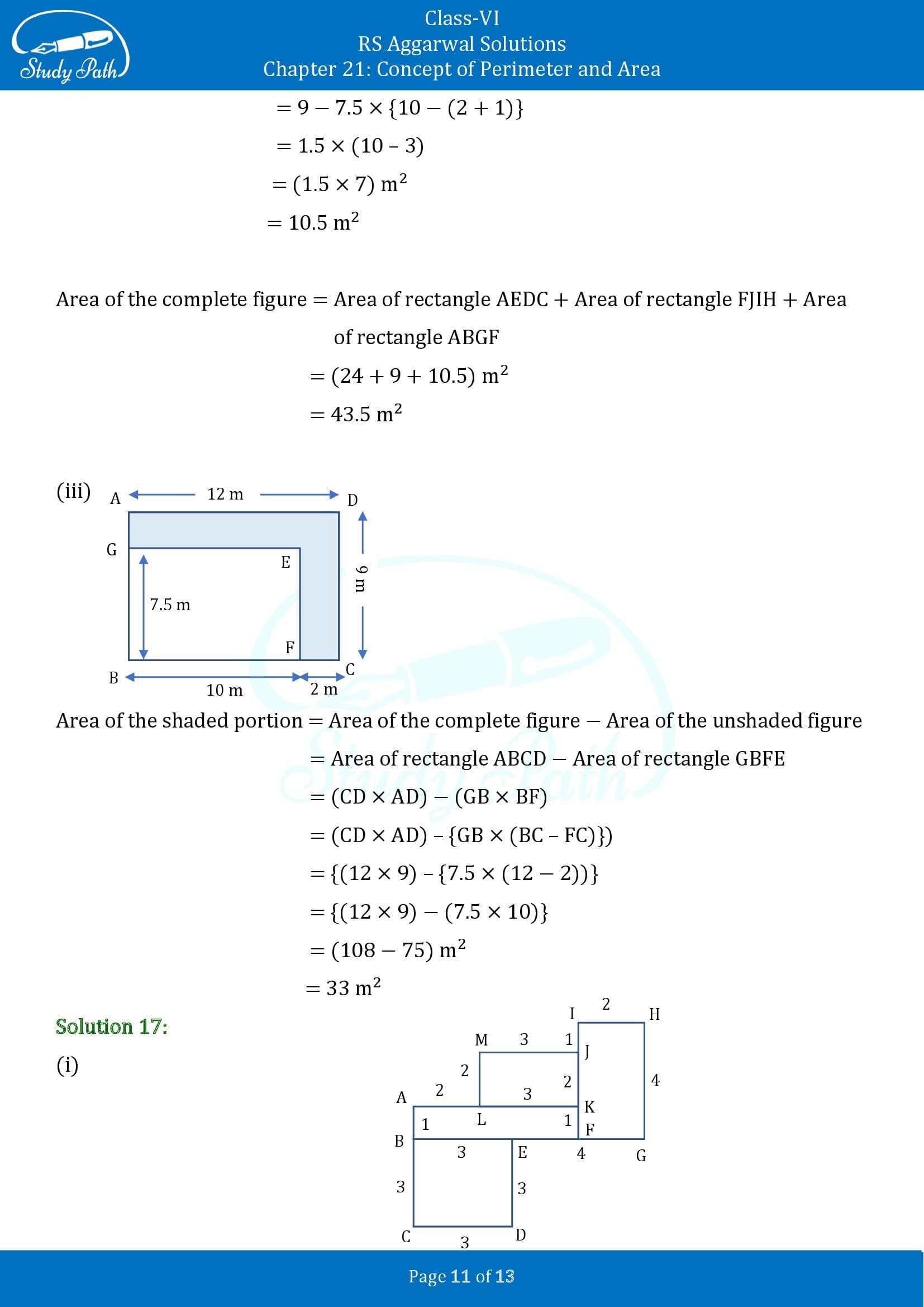 RS Aggarwal Solutions Class 6 Chapter 21 Concept of Perimeter and Area Exercise 21D 00011